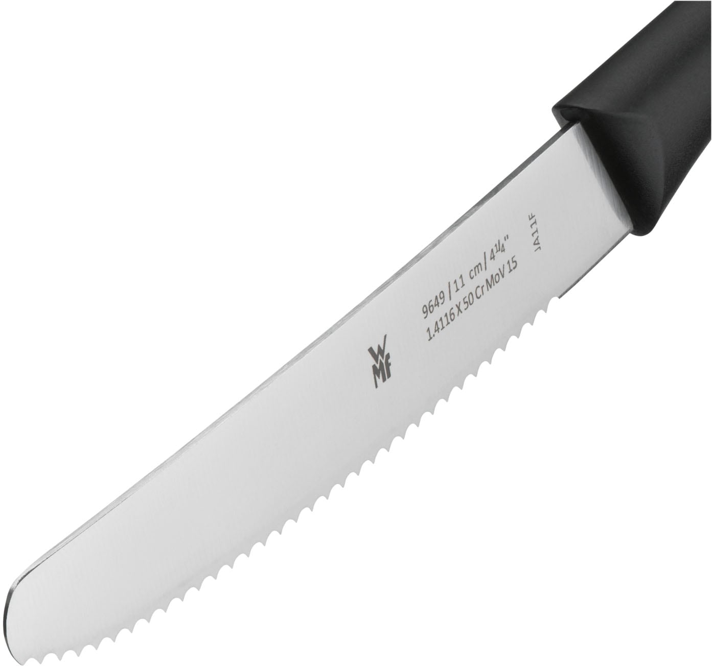 WMF Besteck-Set »Vespermesser schwarz, Klinge mit Wellenschliff aus Spezialklingenstahl«, (Set, 6 tlg.), 6-teilig, ideal für Brotzeit, multifunktional spülmaschinengeeignet
