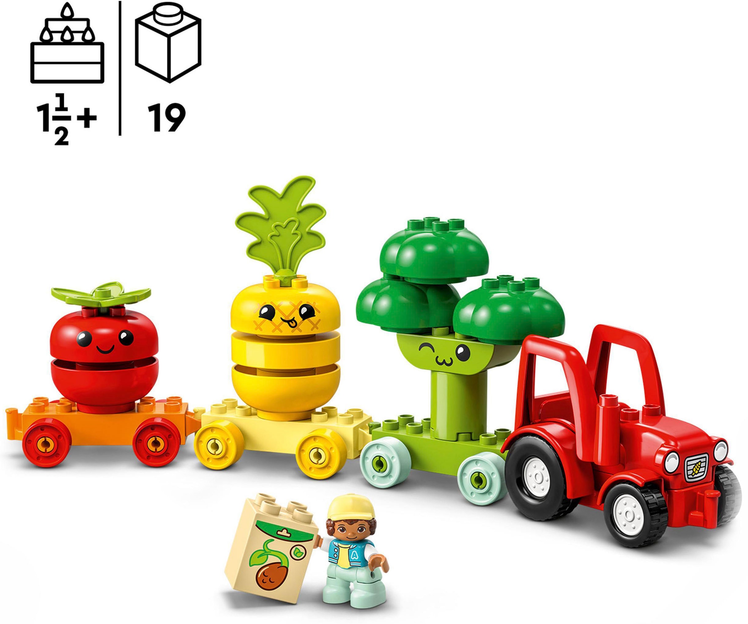 LEGO® Konstruktionsspielsteine »Obst- und Gemüse-Traktor (10982), LEGO® DUPLO My First«, (19 St.)