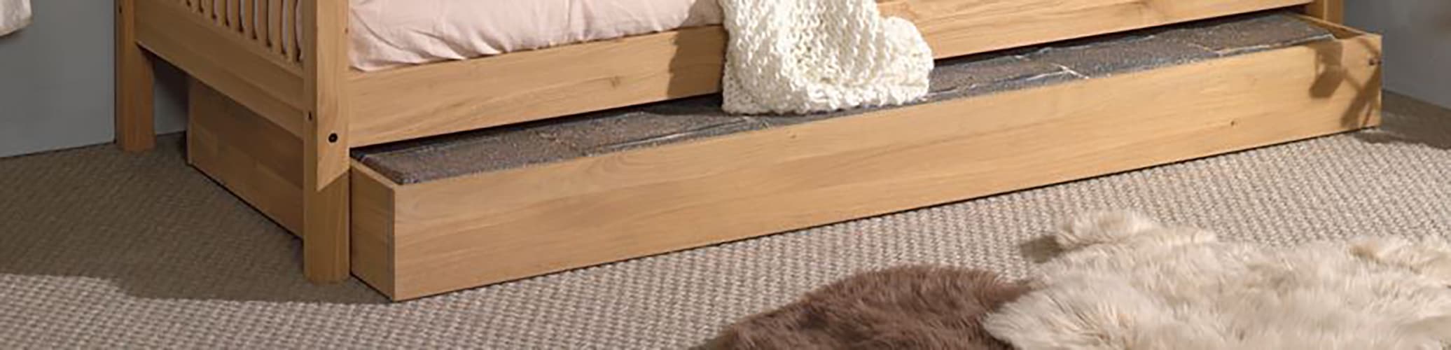 Home affaire Bettschubkasten Made in Europe,  mit Rollenführung, 90x90cm, auch als Stauraum nutzbar, Eiche geölt