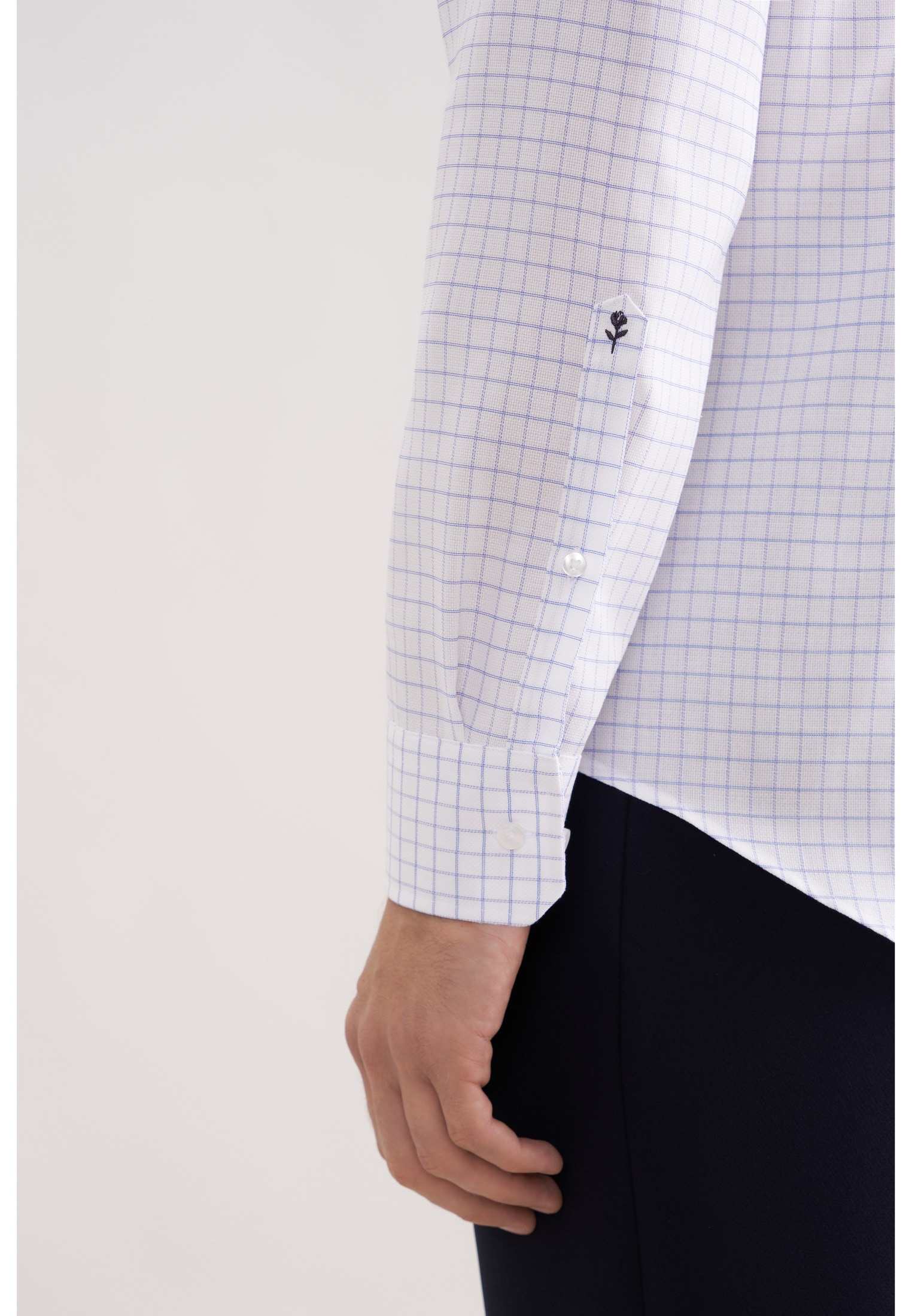 seidensticker Businesshemd »Schwarze Rose« Slim 1/1 Kentkragen Karo