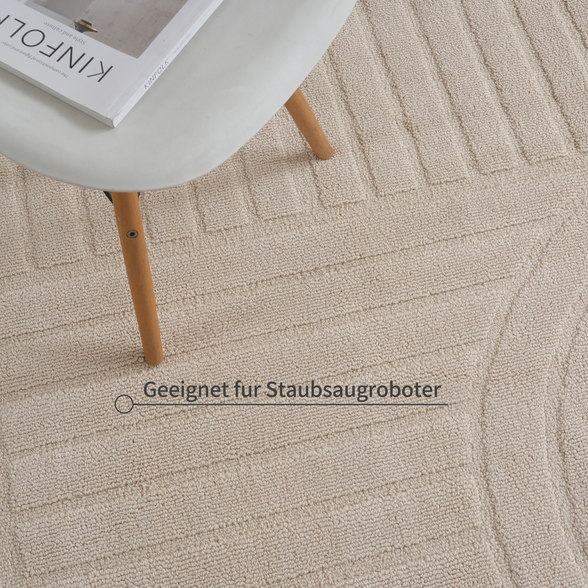 OTTO home Teppich »Neele, Boho-Design, Hoch-Tief, waschbar« rechteckig 12 mm Höhe 3D Optik, Skandinavisch, Designteppich, Wohnzimmer, Schlafzimmer