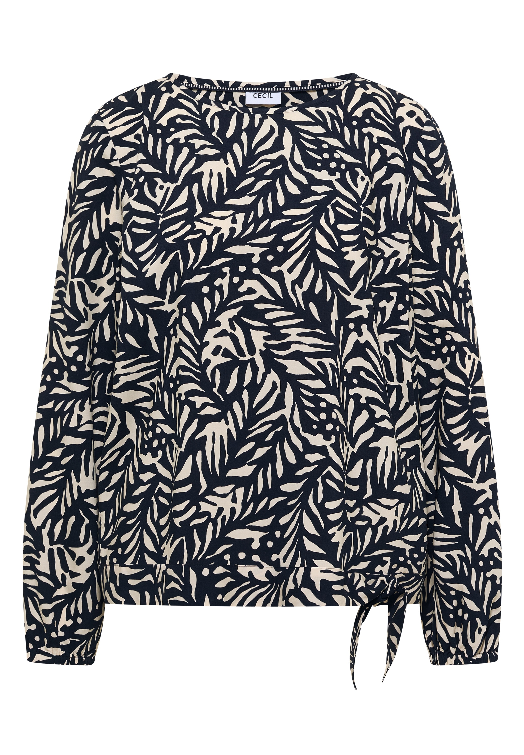 Cecil Langarmbluse mit Allover-Muster und aus reiner Viskose
