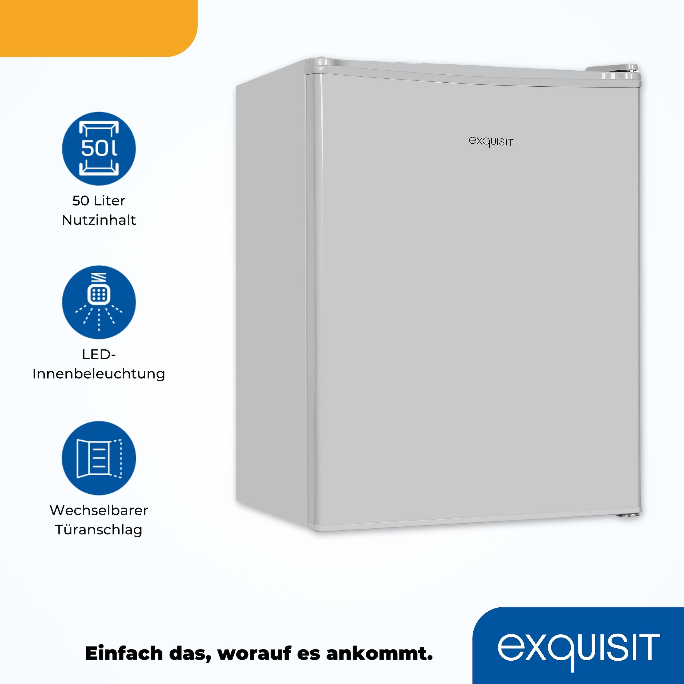 exquisit Kühlschrank »KB60-V-090E grau«, 52 L Volumen