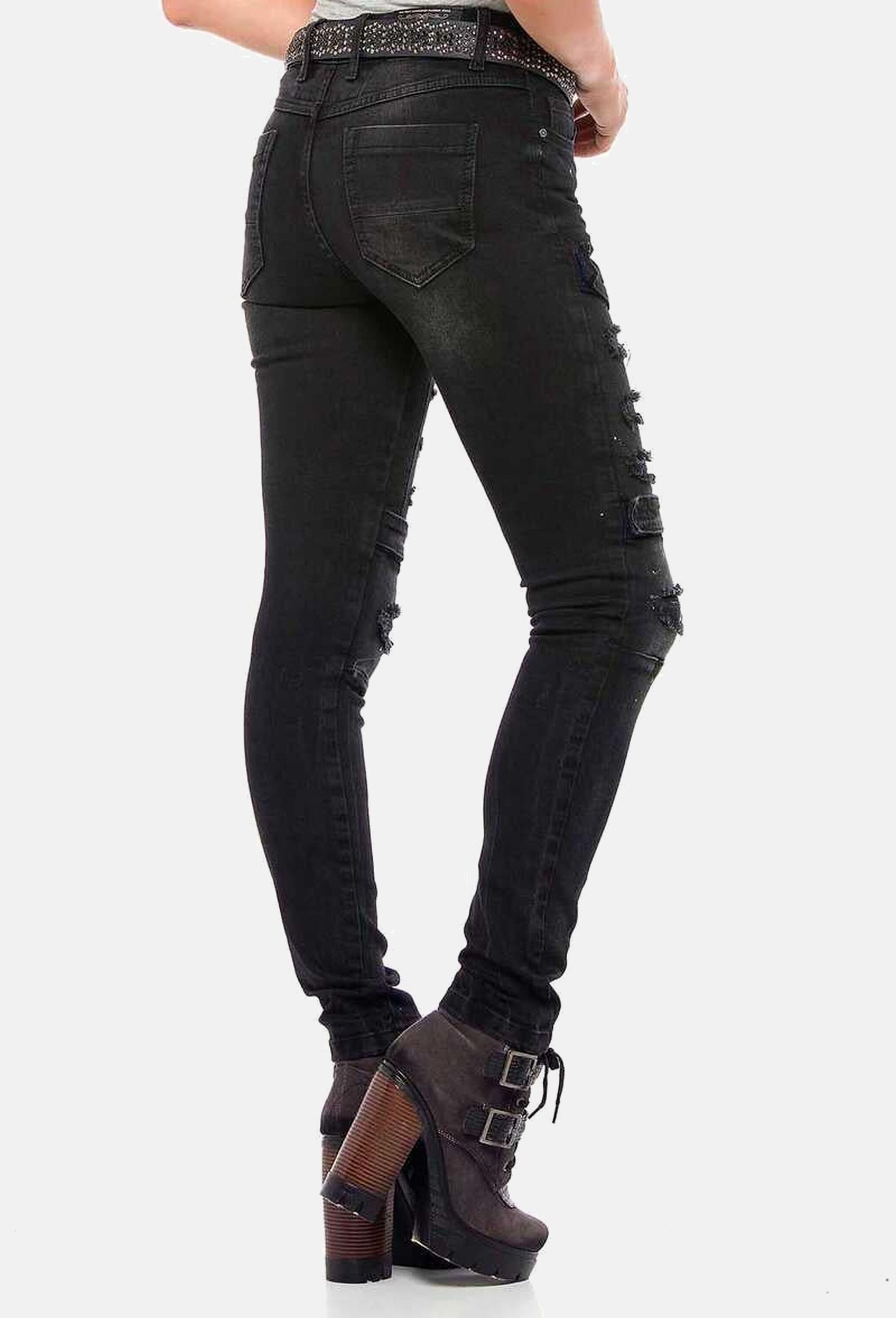 Cipo & Baxx Slim-fit-Jeans »Cipo & Baxx Jeans« im coolen Biker-Look in Skinny Fit, WD383