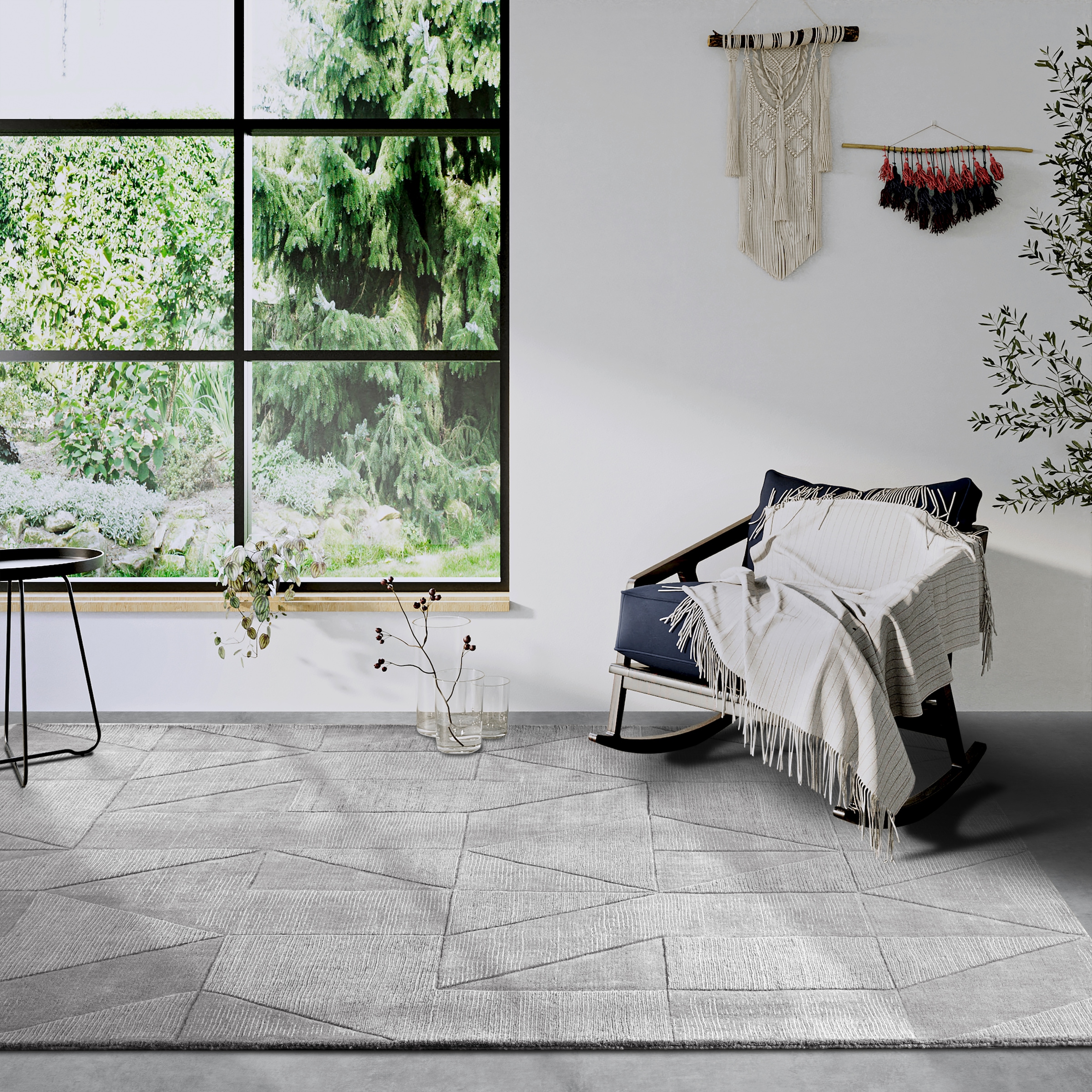 Villeroy & Boch Wollteppich »Ursule«, rechteckig, 10 mm Höhe, Läufer, handgewebt, Wolle, Natur, Wohnzimmer, Geometrie, Boho