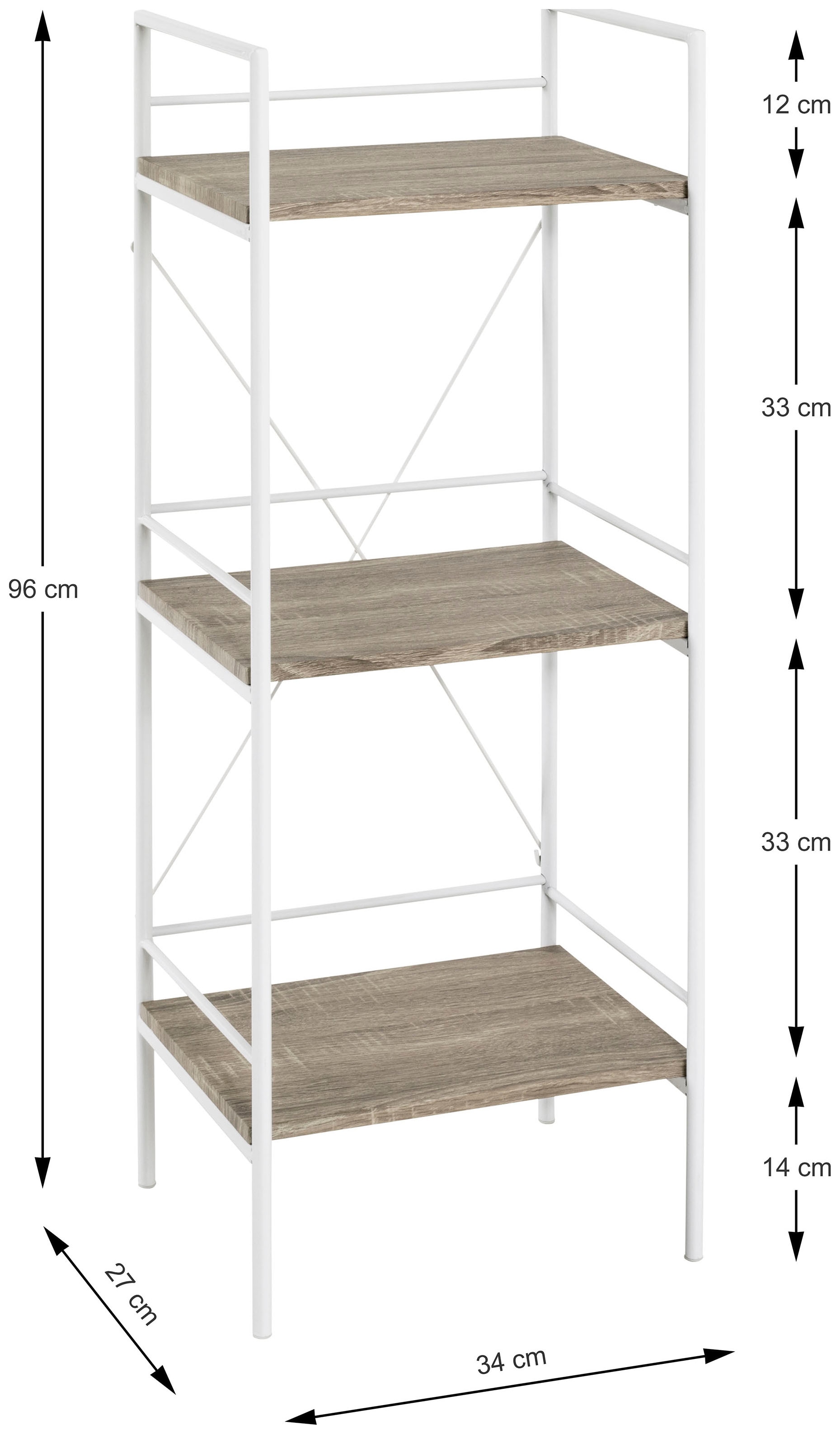 HAKU Regal »Aufbewahrungsregal, Dekoregal, Standregal« rechteckig - aus MDF Braun - B/T/H 34/27/96 cm