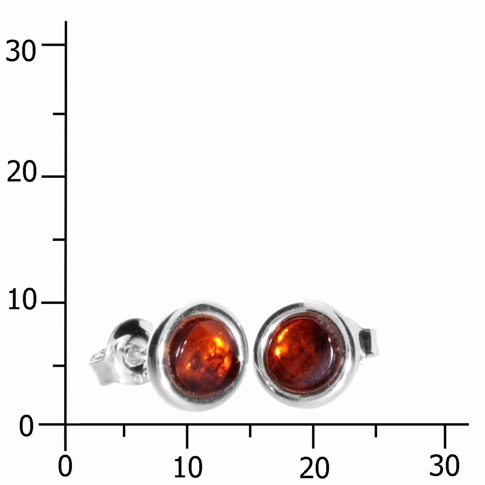 OSTSEE-SCHMUCK Paar Ohrstecker »- Classic 5 mm - Silber 925/000 - Bernstein«