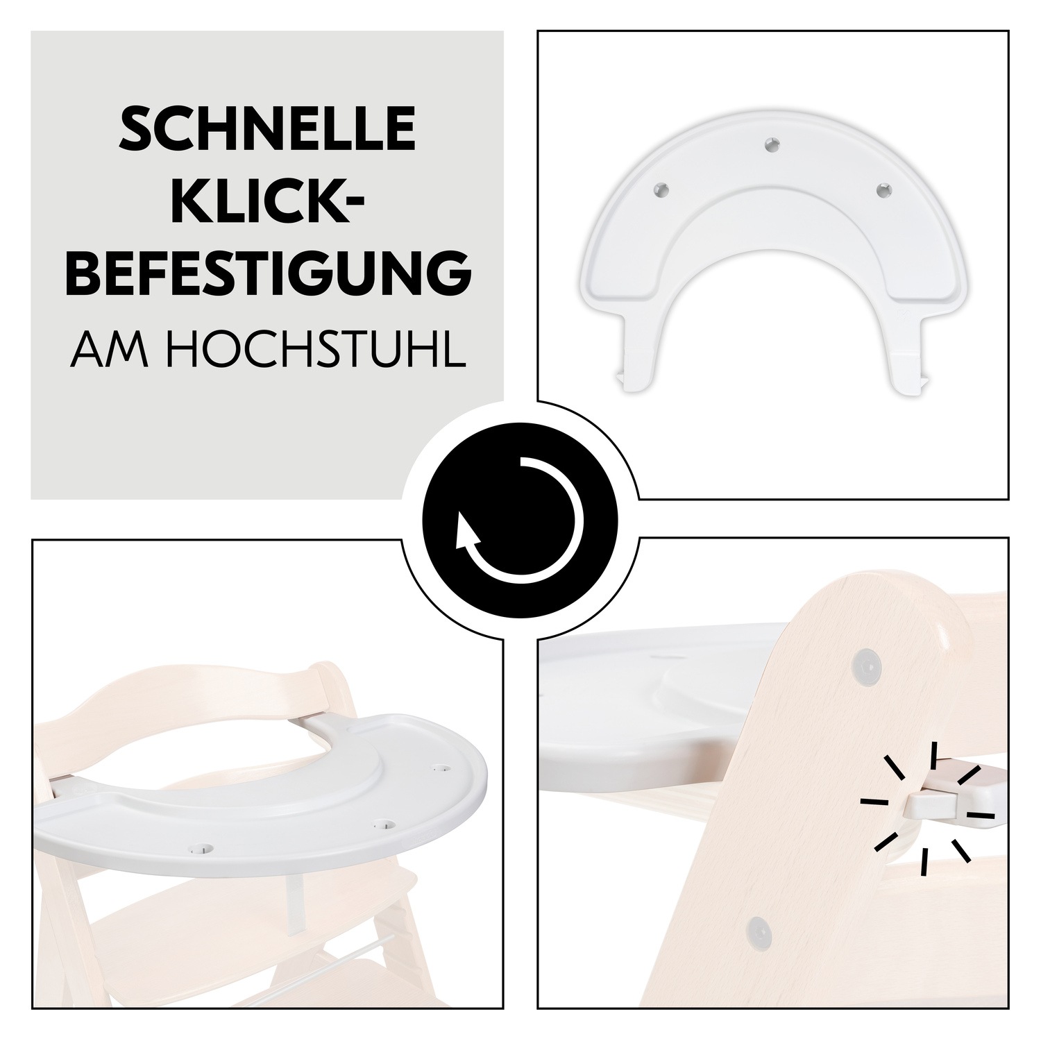 Hauck Hochstuhltablett »Alpha Play Tray, White« aus recyceltem Material