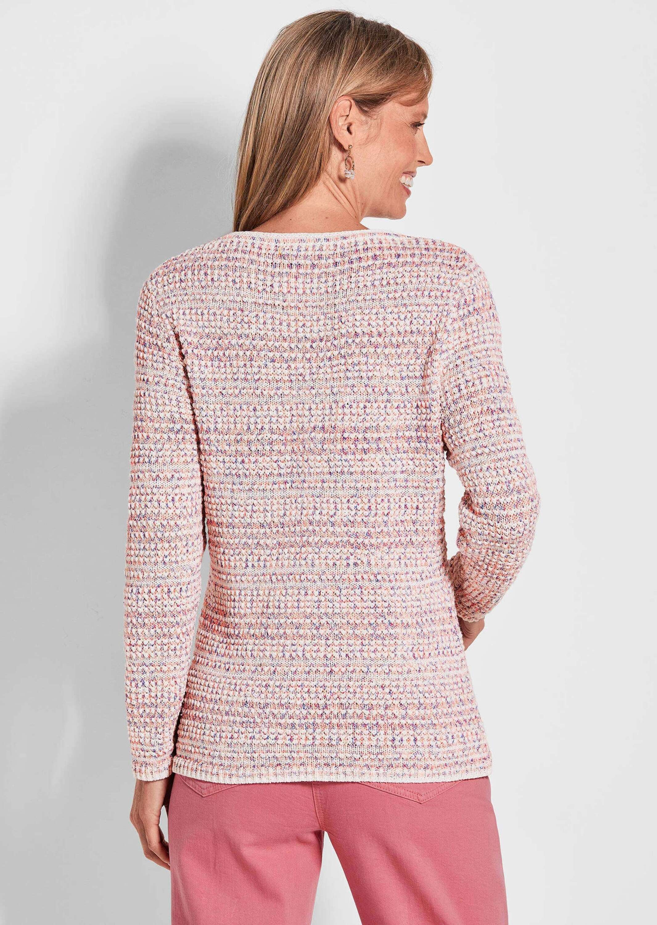 GOLDNER Rundhalspullover »Multicolor 3D-Optik mit U-Boot-Ausschnitt« Multicolor-Strick