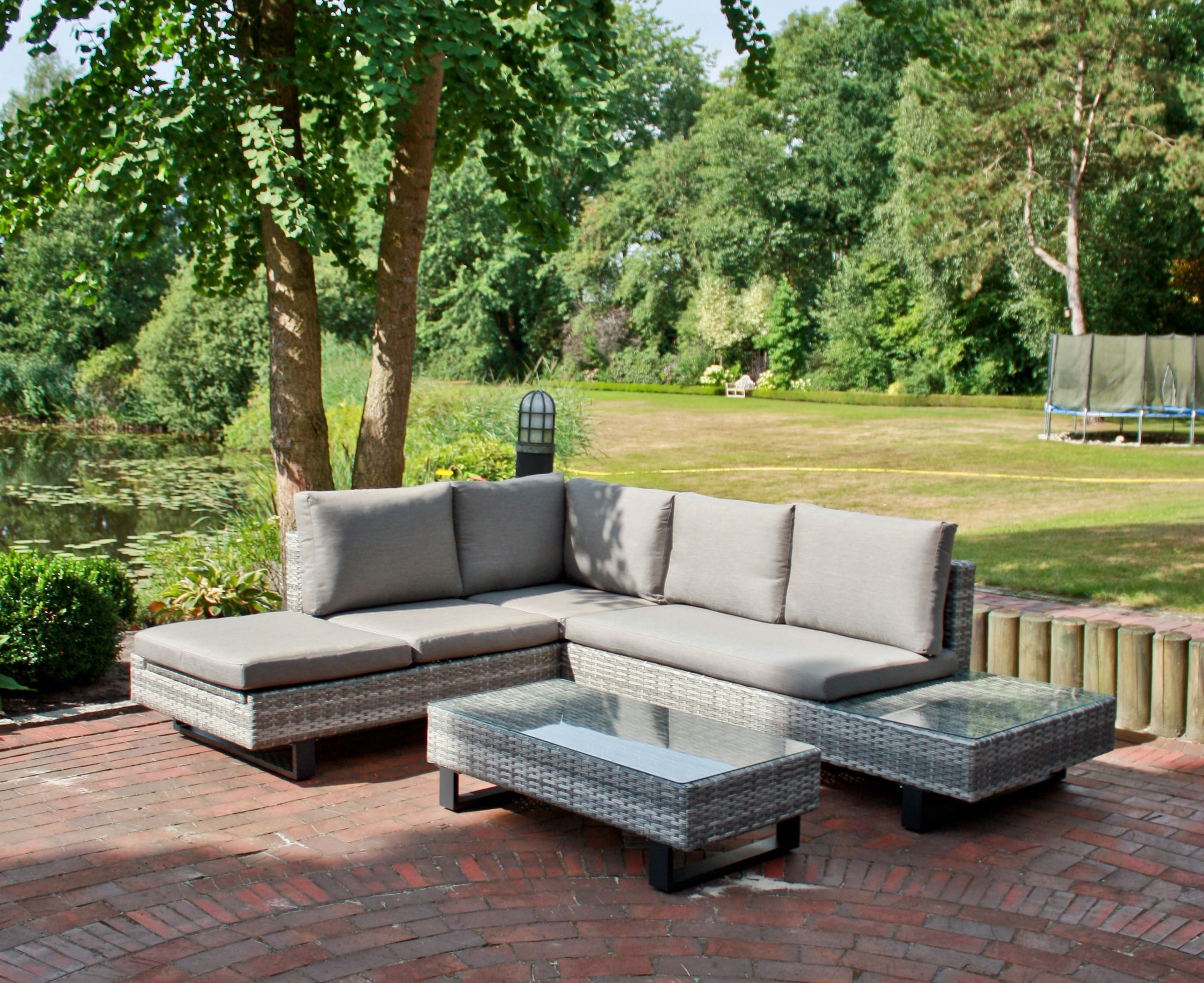 Garden Pleasure Gartenlounge-Set », Lounge-Eckgruppe »CADIZ«« 3 tlg. tlg. 2 Sofas, Tisch LxB: 110x55 cm