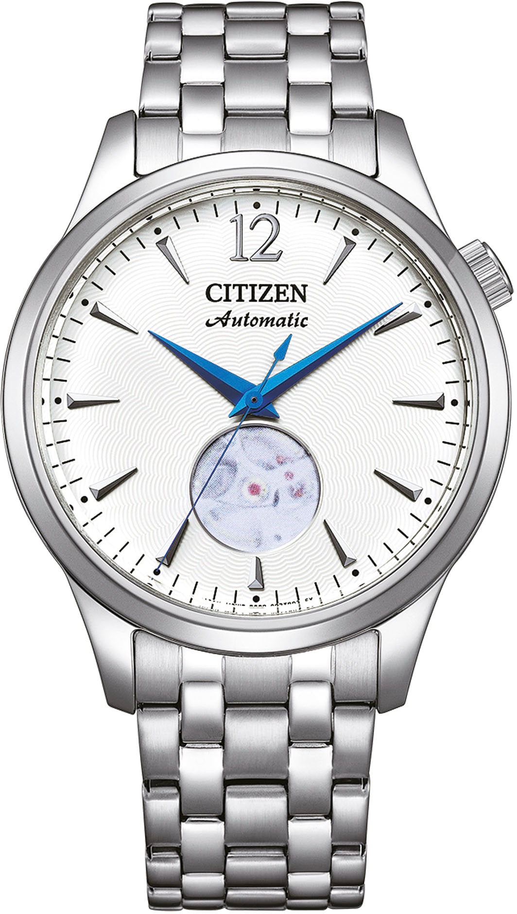 Citizen Automatikuhr, Armbanduhr, Herrenuhr, Damenuhr, offene Unruh, Edelstahlarmband