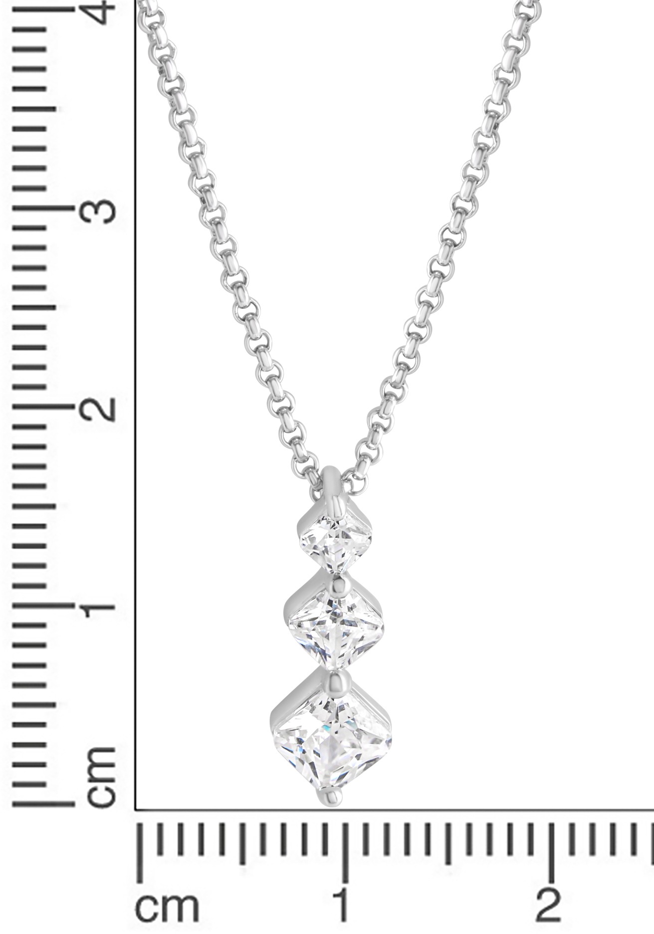 Firetti Kette mit Anhänger »Schmuck Geschenk Silber 925 Halsschmuck Halskette Erbskette Stäbchen« mit Zirkonia (synth.)