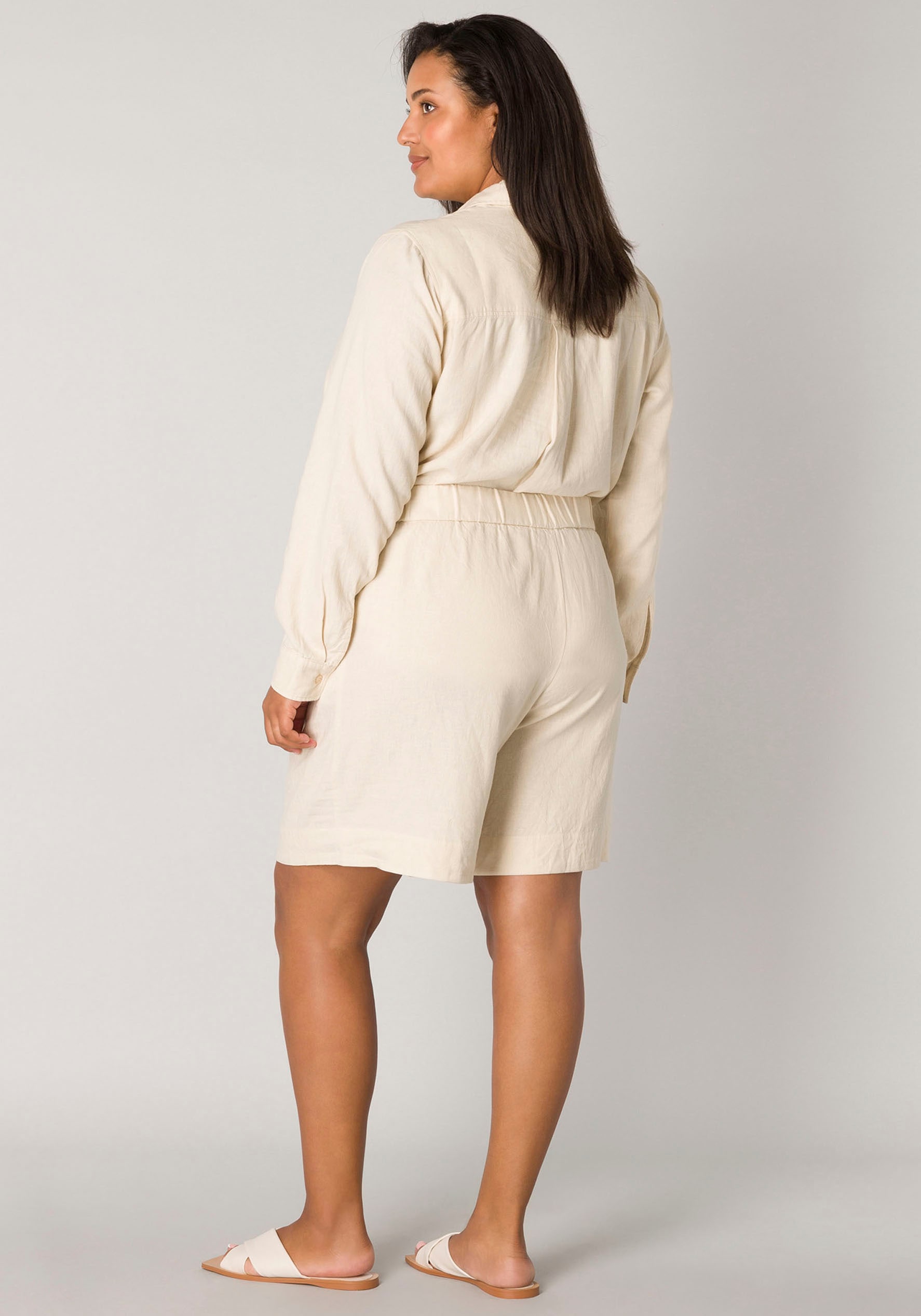 Base Level Curvy Relaxshorts »YARDAN«, aus Leinen und Viskose und mit elastischem Bund