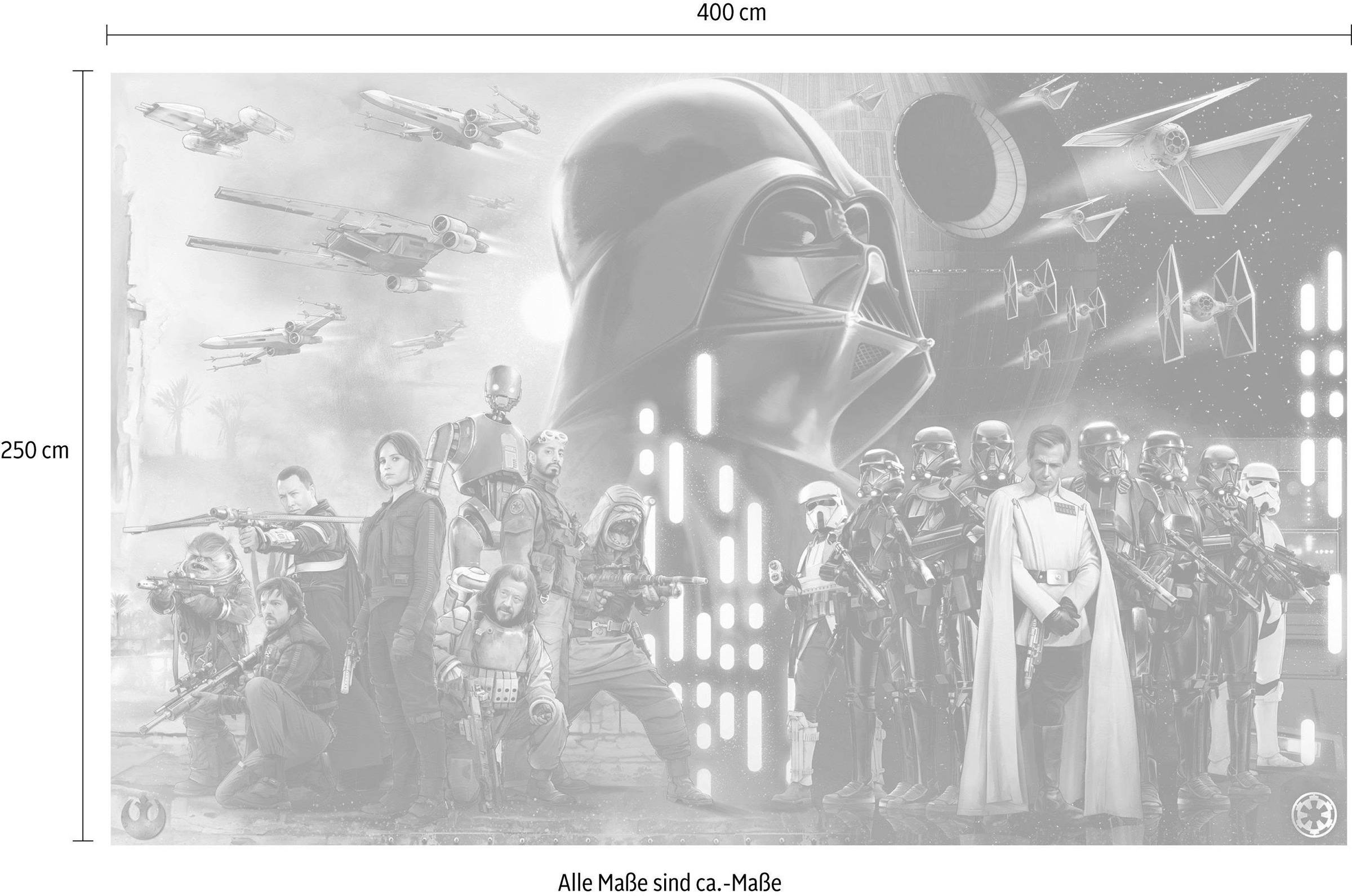 Komar Vliestapete »Digitaldruck Vlies - Star Wars Collage - Größe 400 x 250 cm«, bedruckt, Kinderzimmer