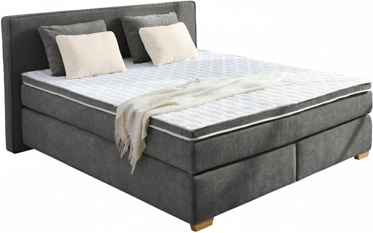 Jockenhöfer Gruppe Boxspringbett »Ronja, inkl. 7-Zonen-TTFK-Matratzen, Kaltschaum-Topper« inkl. 4 Kissen, 180x200 cm, verschiedene Härtegrade wählbar