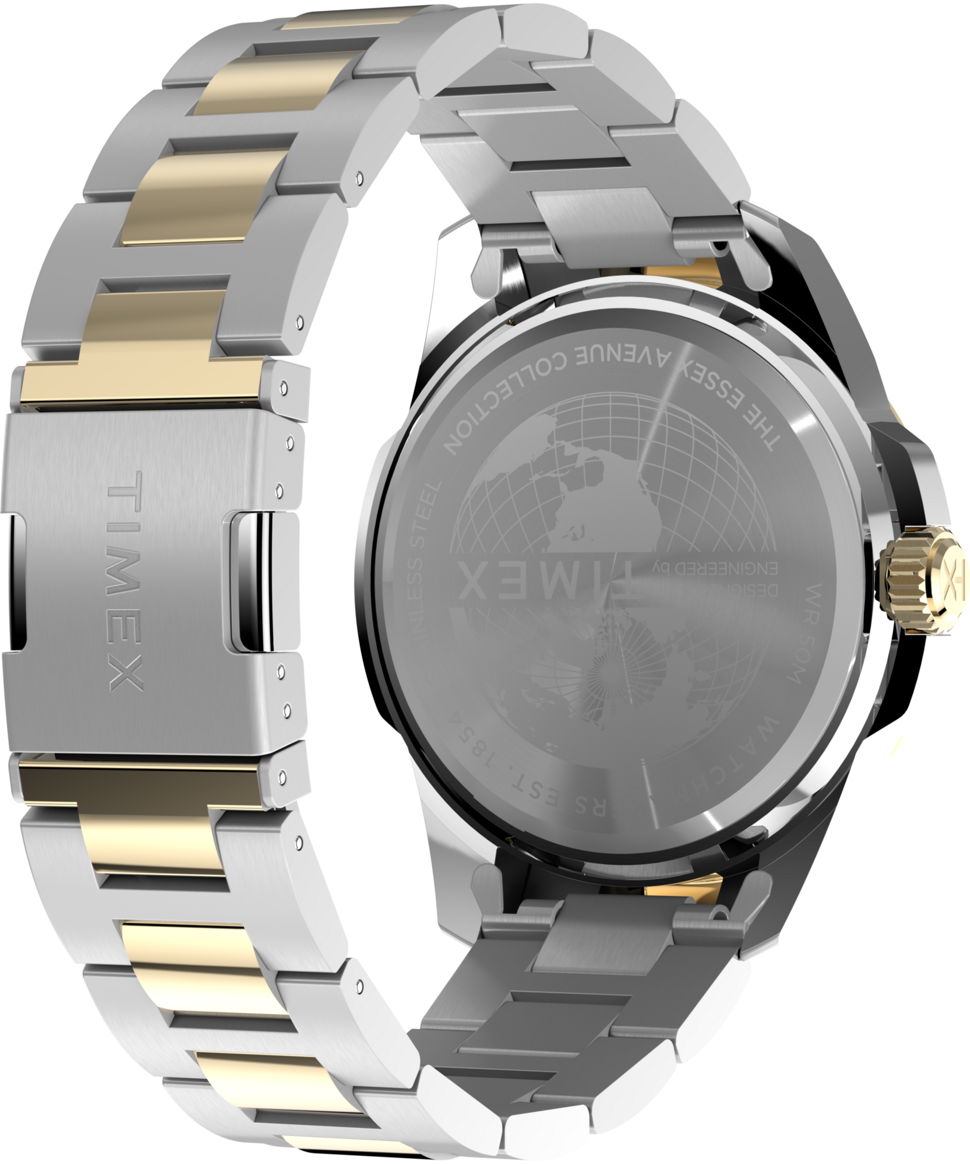 Timex Quarzuhr »ESSEX« Armbanduhr, Damenuhr, Edelstahlarmband, Datum, Leuchtzeiger