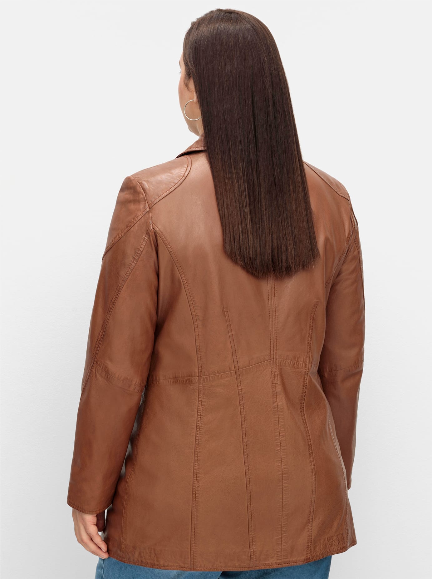 Sheego Lederjacke, ohne Kapuze