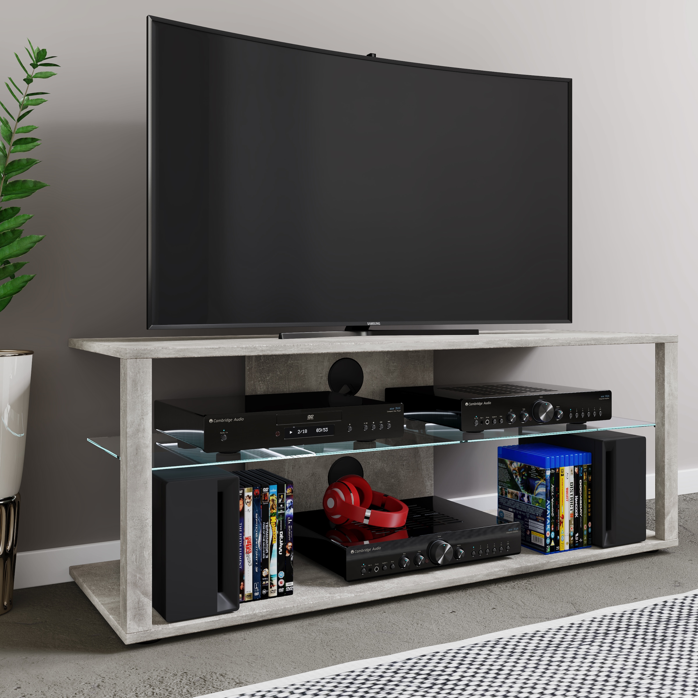 VCM TV-Board »VCM TV Möbel | Lowboard | Fernsehregal mit ausreichend Stauraum | Maße H. 45 x B. 115 x T. 41 cm | Fernseh Möbel ¿ Folas XL«, (VCM Folas)