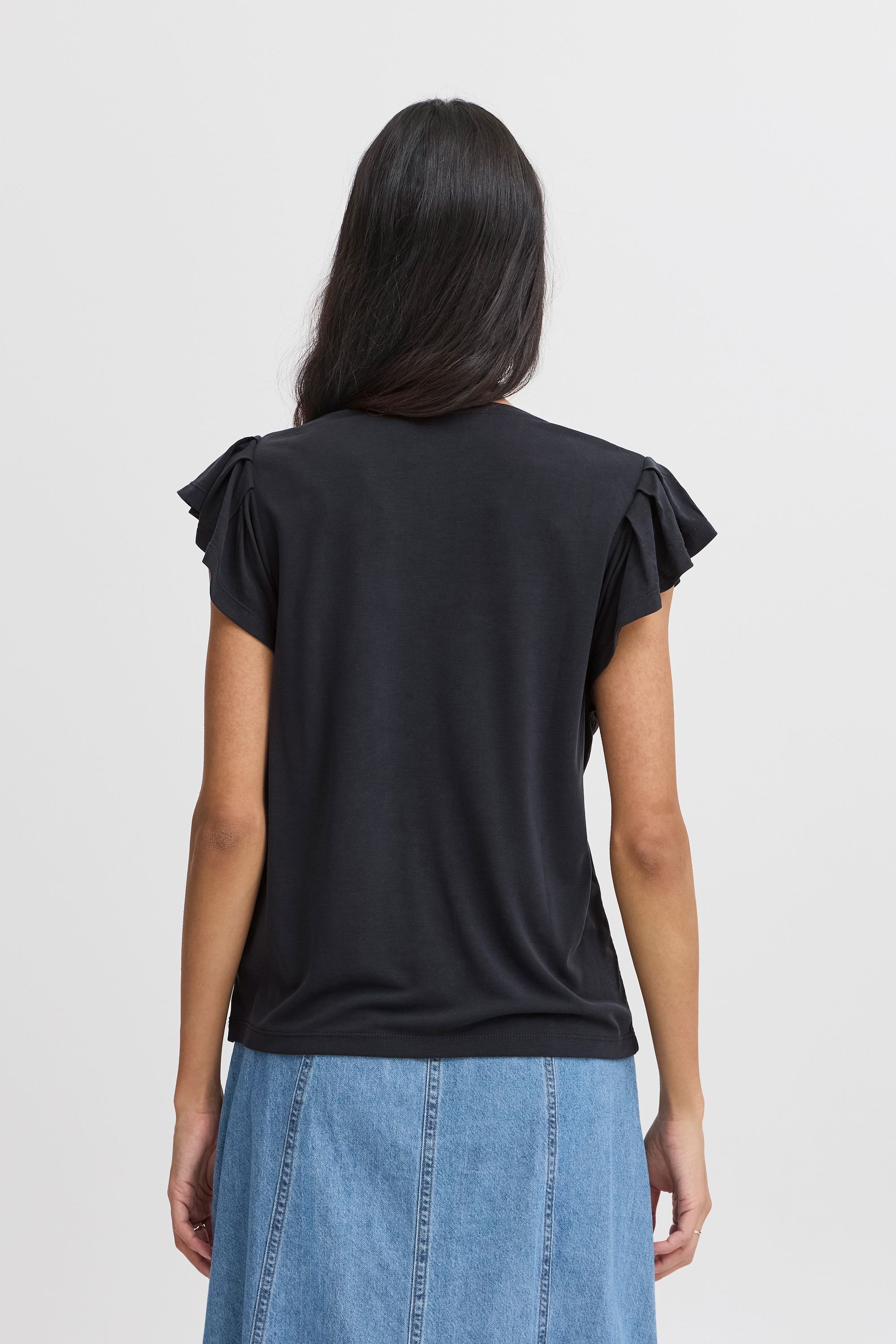 b.young V-Shirt »V-Shirt BYPERL RUFFLE«