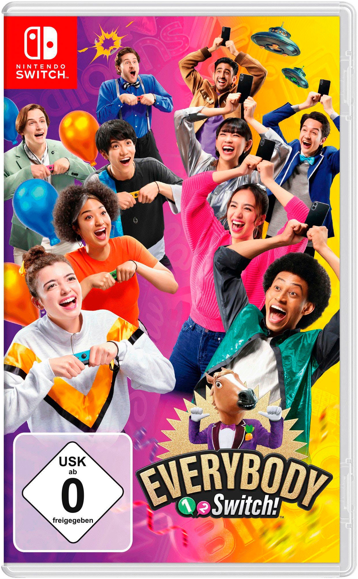 Nintendo Switch Spielekonsole »Switch Neon r/b + Gratis Big Brain Academy + Everybody 1-2-Switch!«