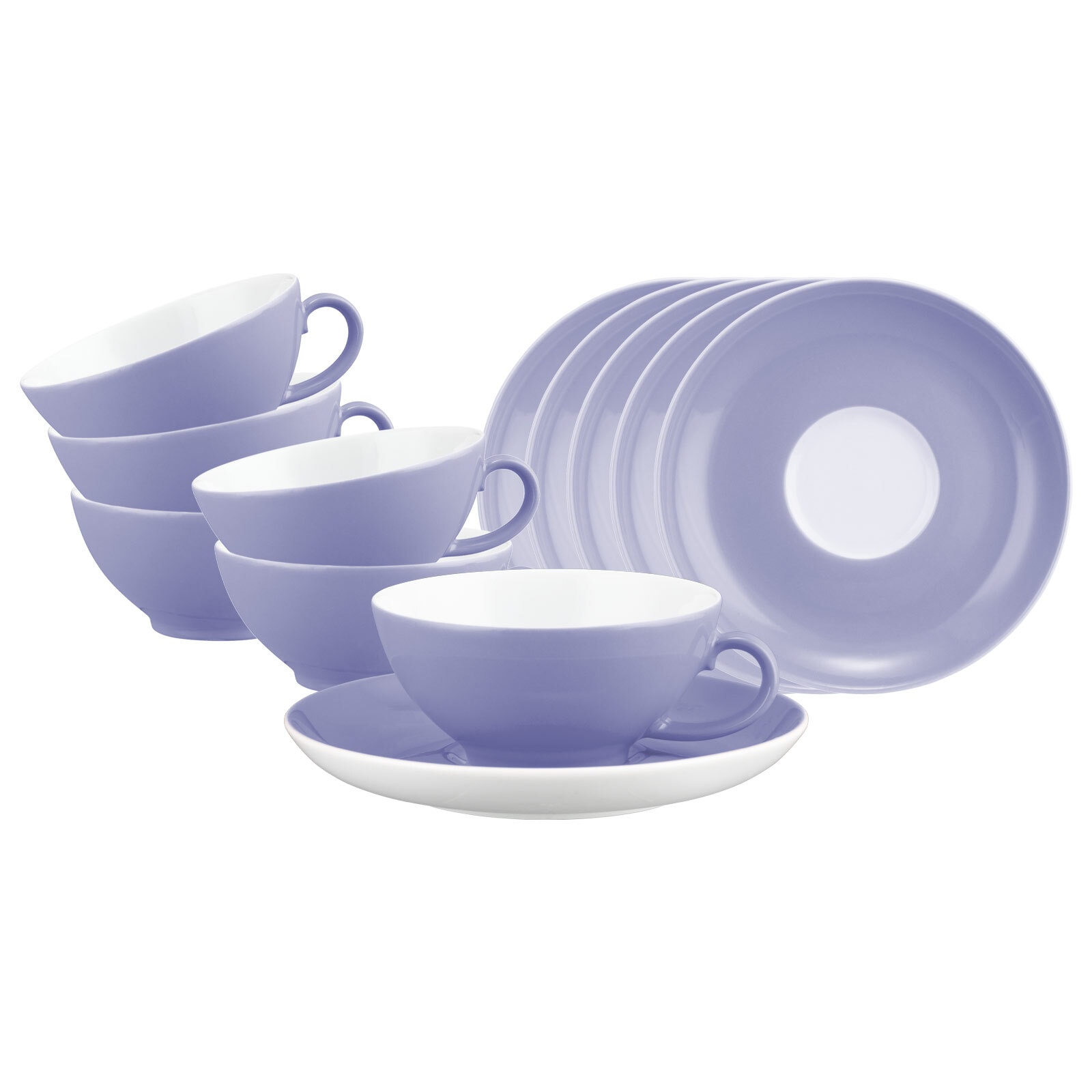 Seltmann Weiden Tasse »Teetassen mit Untertassen Liberty Pure Colors 140 ml 6er Set« Spülmaschinenfest, Mikrowellensicher, Ofenfest
