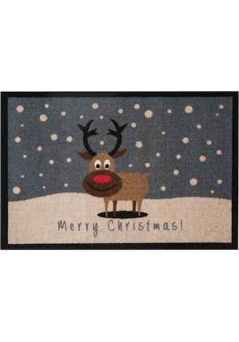 Fußmatte »Christmas Reindeer«, rechteckig, In- & Outdoor, Rutschfest, Weihnachten,...