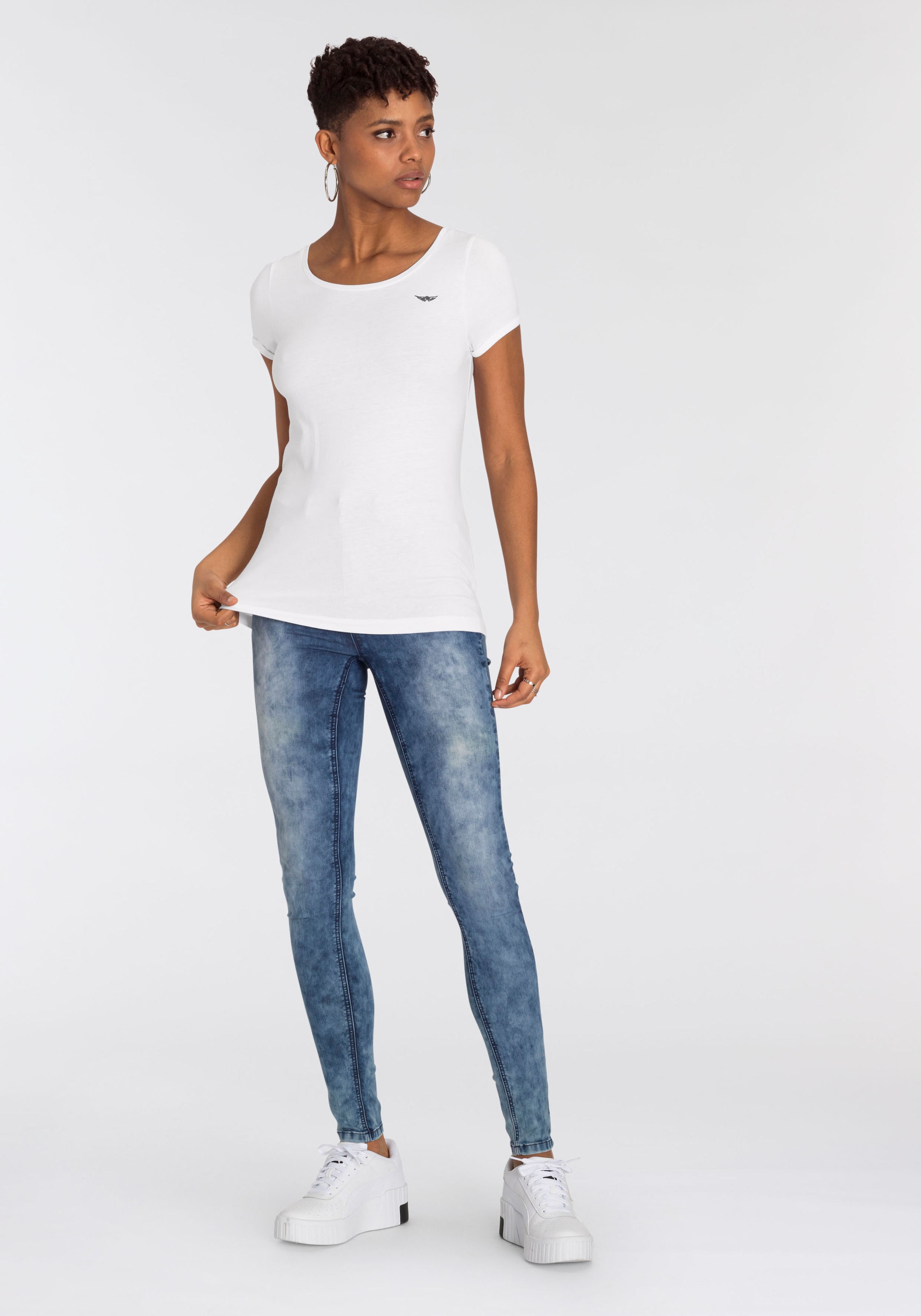 Arizona Skinny-fit-Jeans ♕ »Ultra moon Jeans washed«, bei Moonwashed Stretch