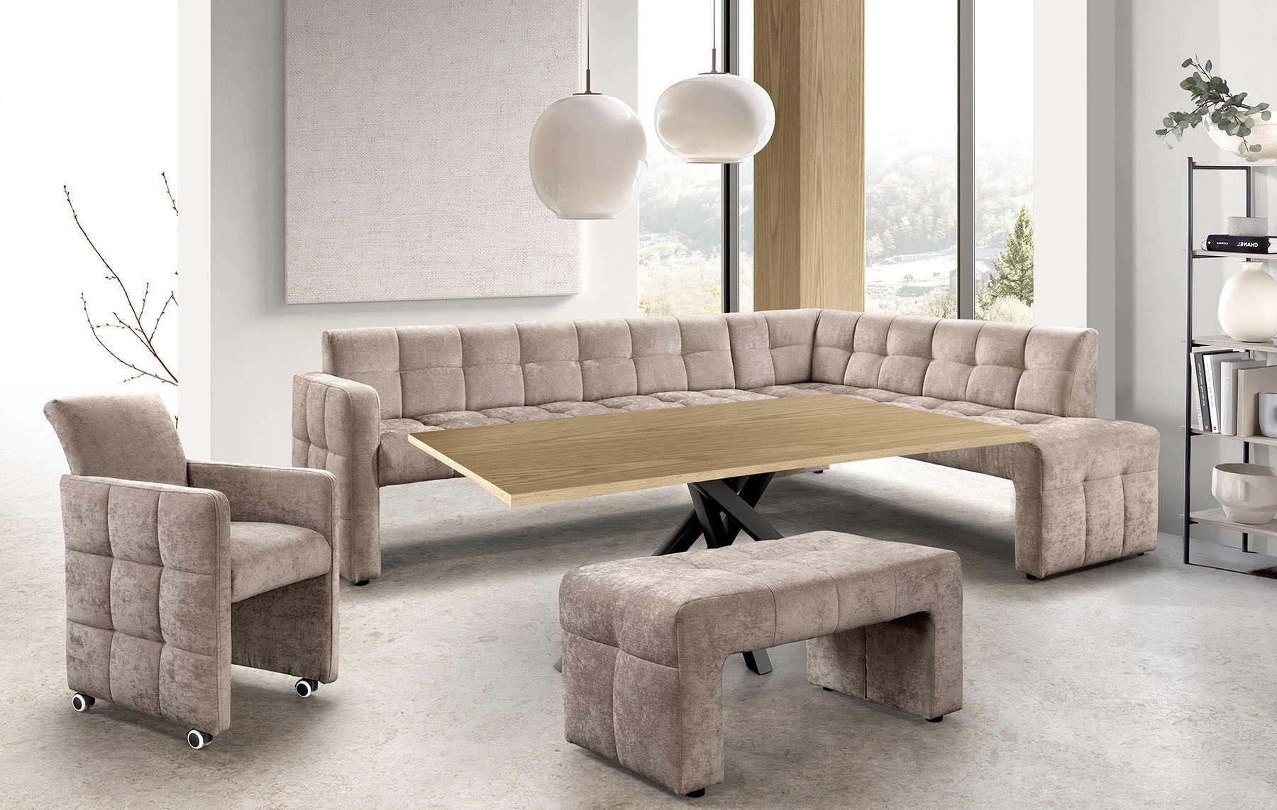 exxpo - sofa fashion Essbank »Barista, bequem und elegant, hohe Bodenfreiheit« Eckbank Barista bequem und elegant, hochwertige Detailverarbeitung