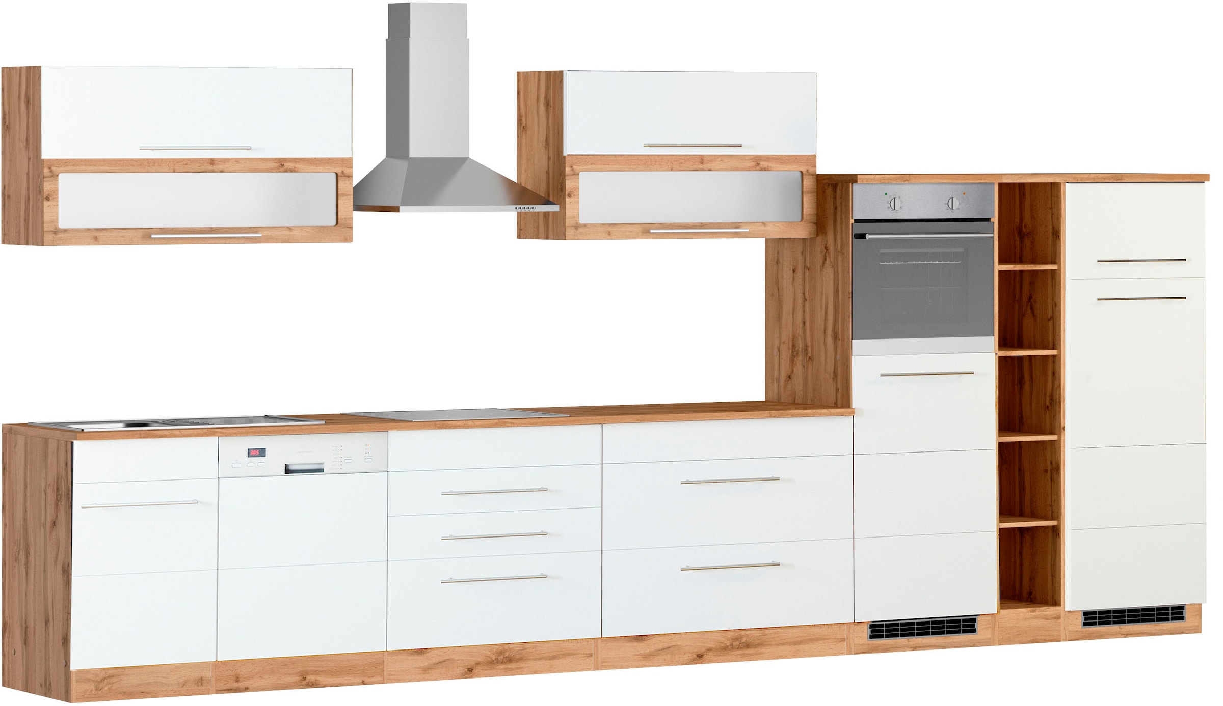 KOCHSTATION Küchenzeile »KS-Wien« Breite 440 cm, wahlweise mit E-Geräten