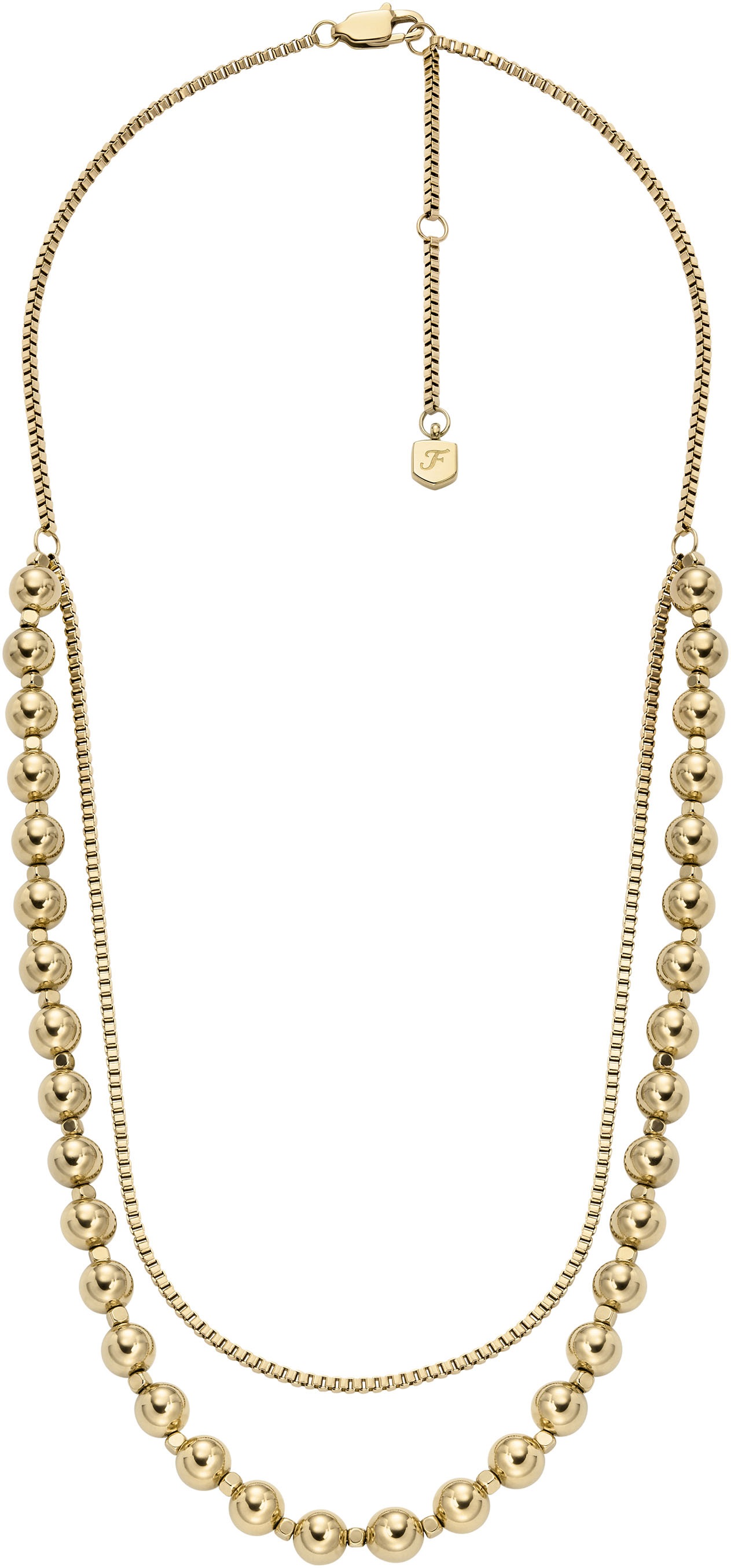 Fossil Kette ohne Anhänger »Schmuck Geschenk Edelstahl Metall All Stacked Up Bead, JA7248710«