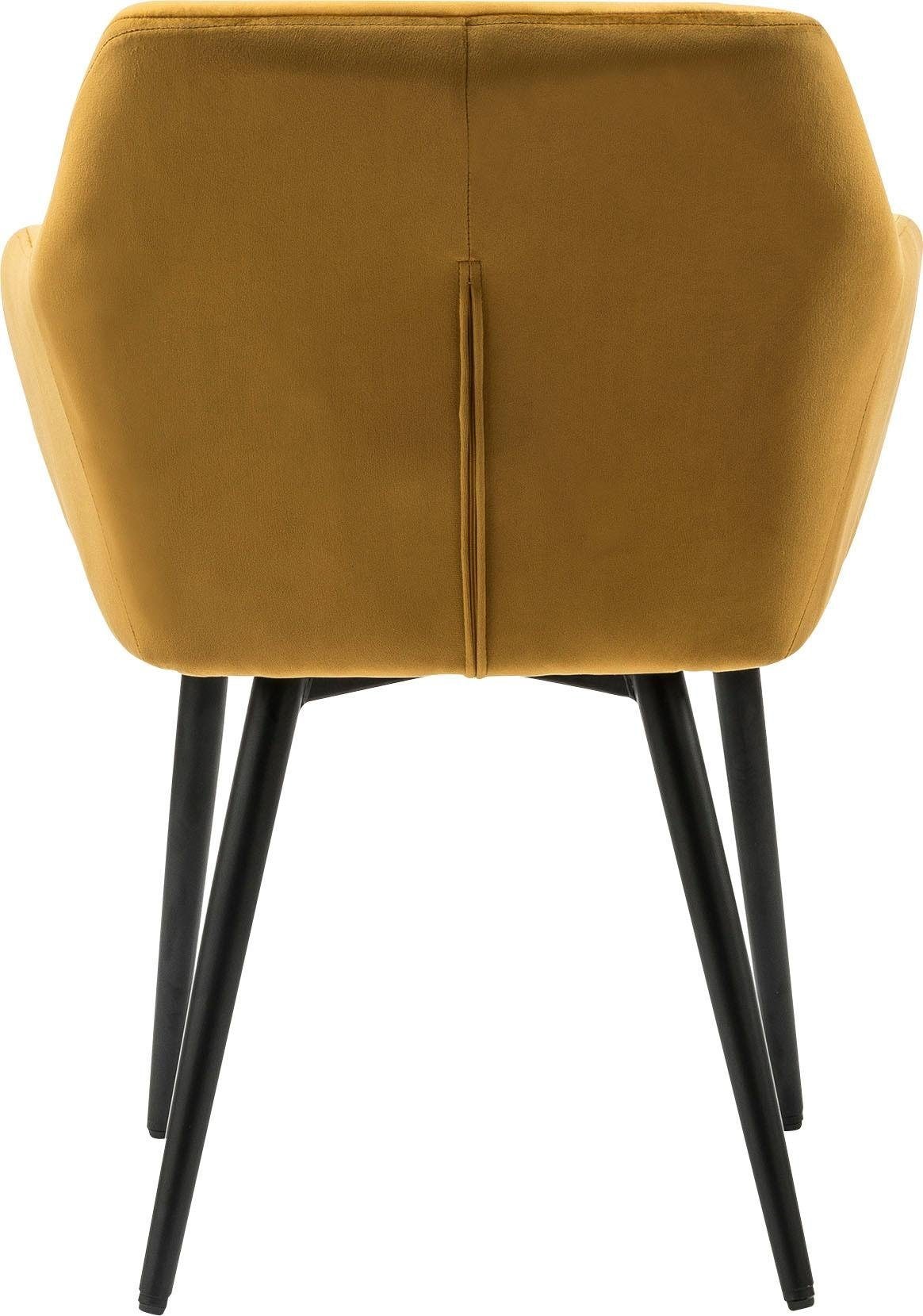 SalesFever Esszimmerstuhl »Coventry Komfortabler Polstertuhl im eleganten Stil«, Samtvelours, Stilvoll mit eleganter Knopfheftung
