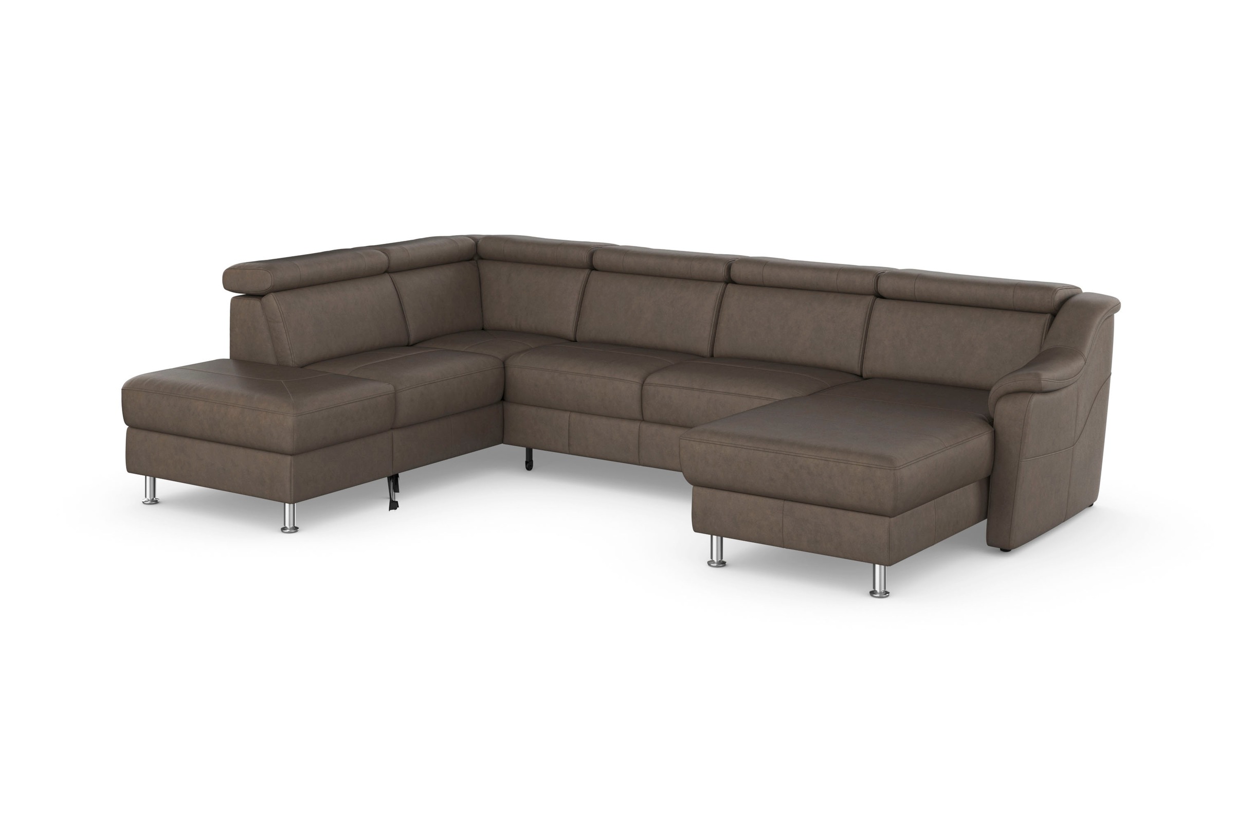 sit&more Wohnlandschaft »Freetown U-Form«, Kopfteilverstellung und Federkern, wahlweise mit Bettfunktion