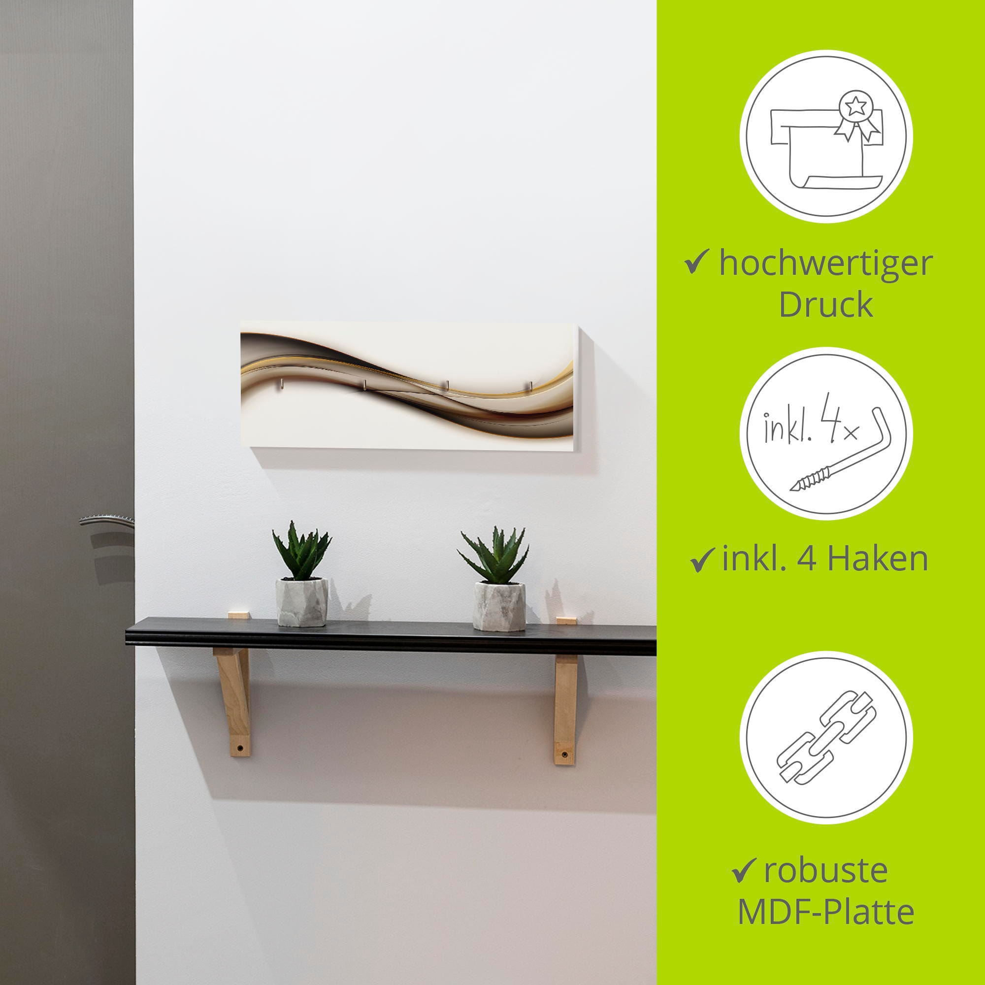 Artland Hakenleiste »Welle«, MDF