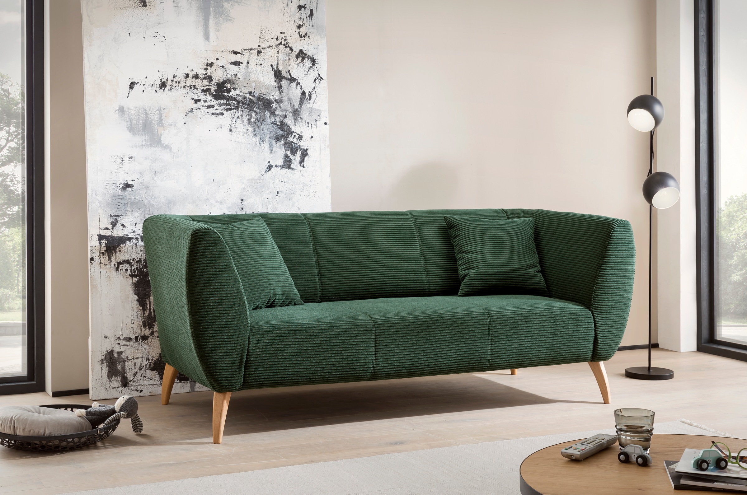 Home affaire 3-Sitzer zwei verschiedene Fußfarben wählbar