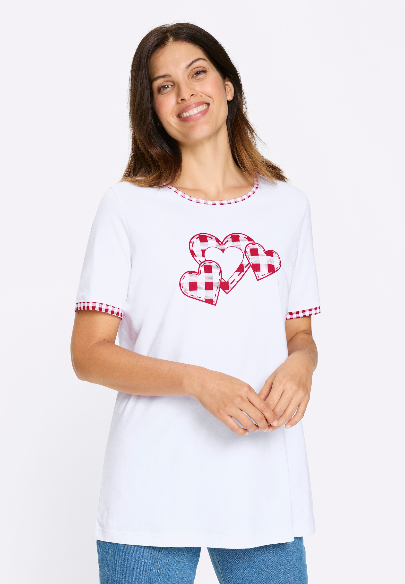 Sieh an! Longshirt »Longshirt Longshirt mit Herzchen-Motiv«