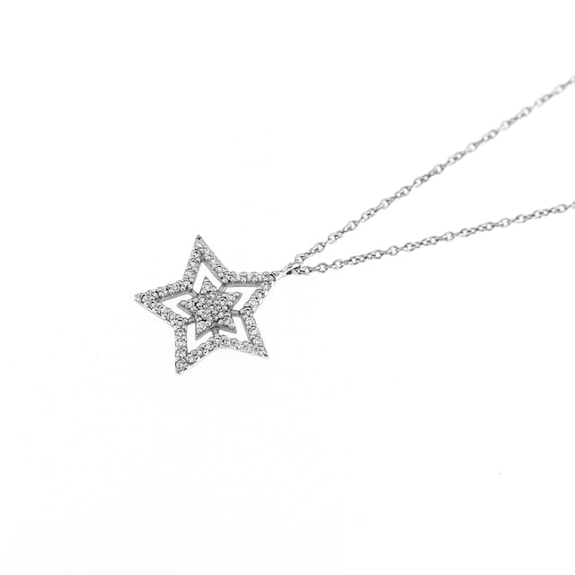 Smart Jewel Kette mit Anhänger »Collier Stern mit Zirkonia Steinen, Silber  925« bestellen | UNIVERSAL