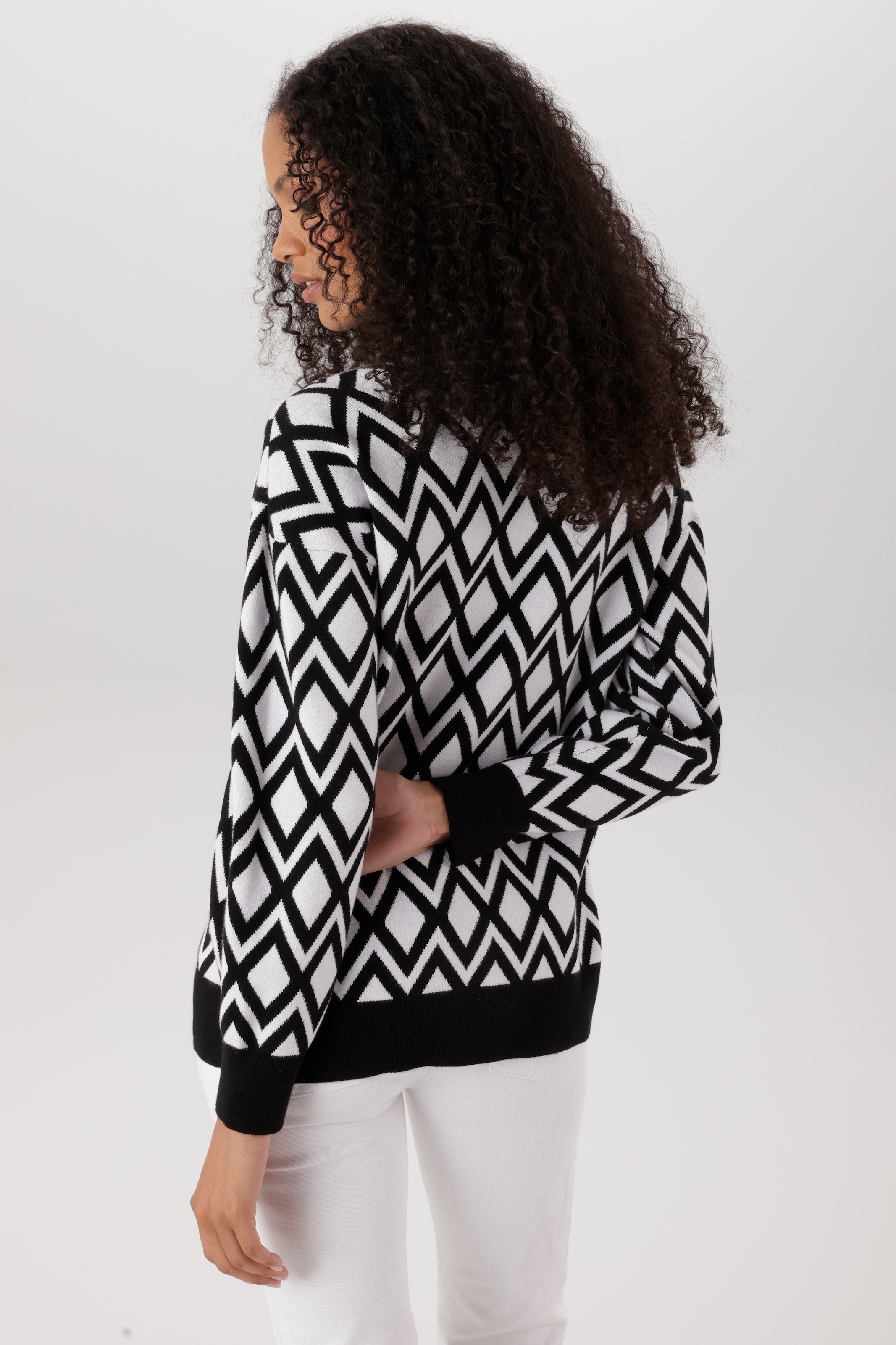 Aniston SELECTED Strickpullover mit geometrischer Rautenmusterung allover - NEUE KOLLEKTION