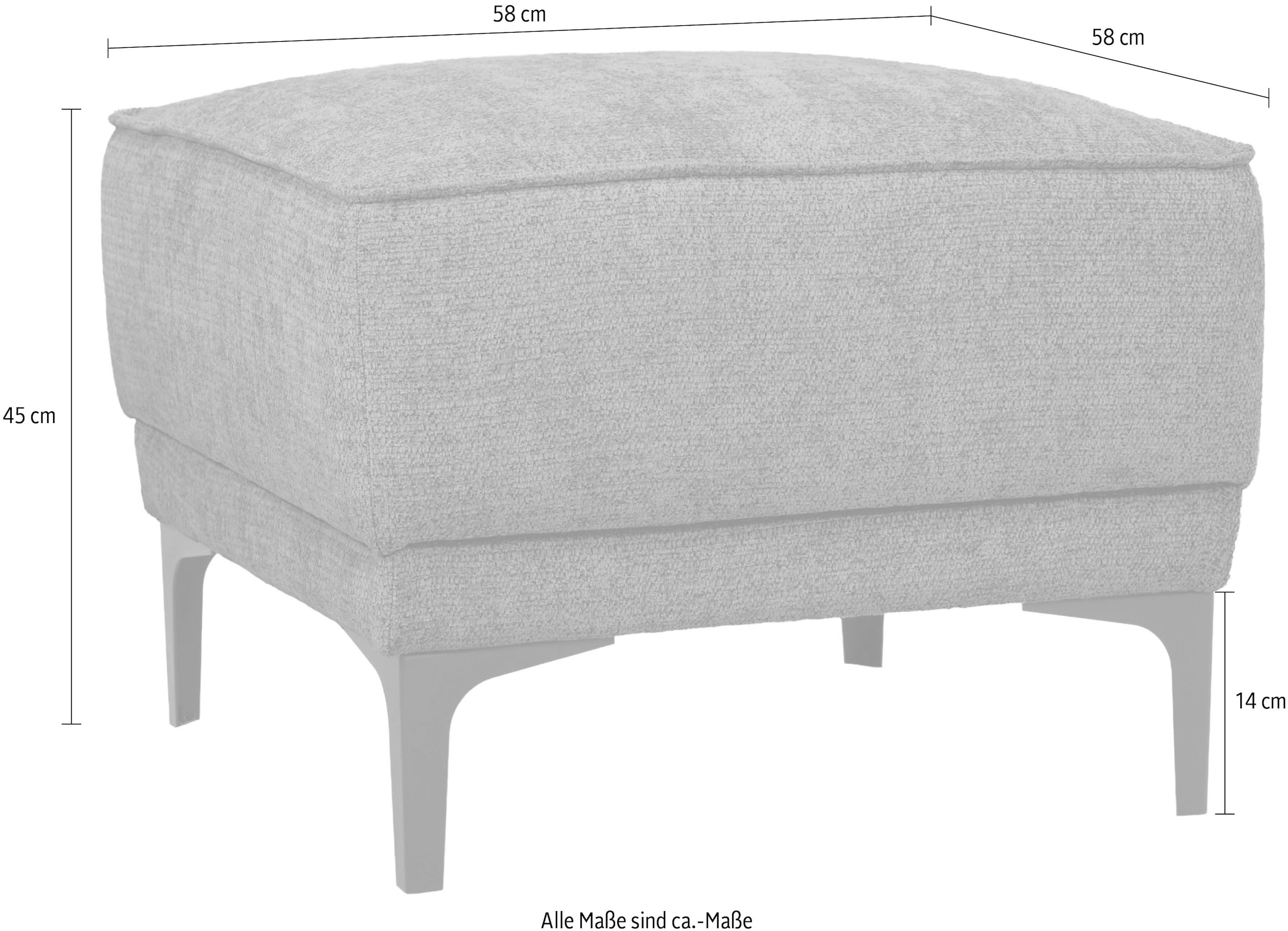 OTTO home Polsterhocker »Oland, Pouf, passend zur Serie OLAND, Chenille-Bezug« passend zur Serie OLAND