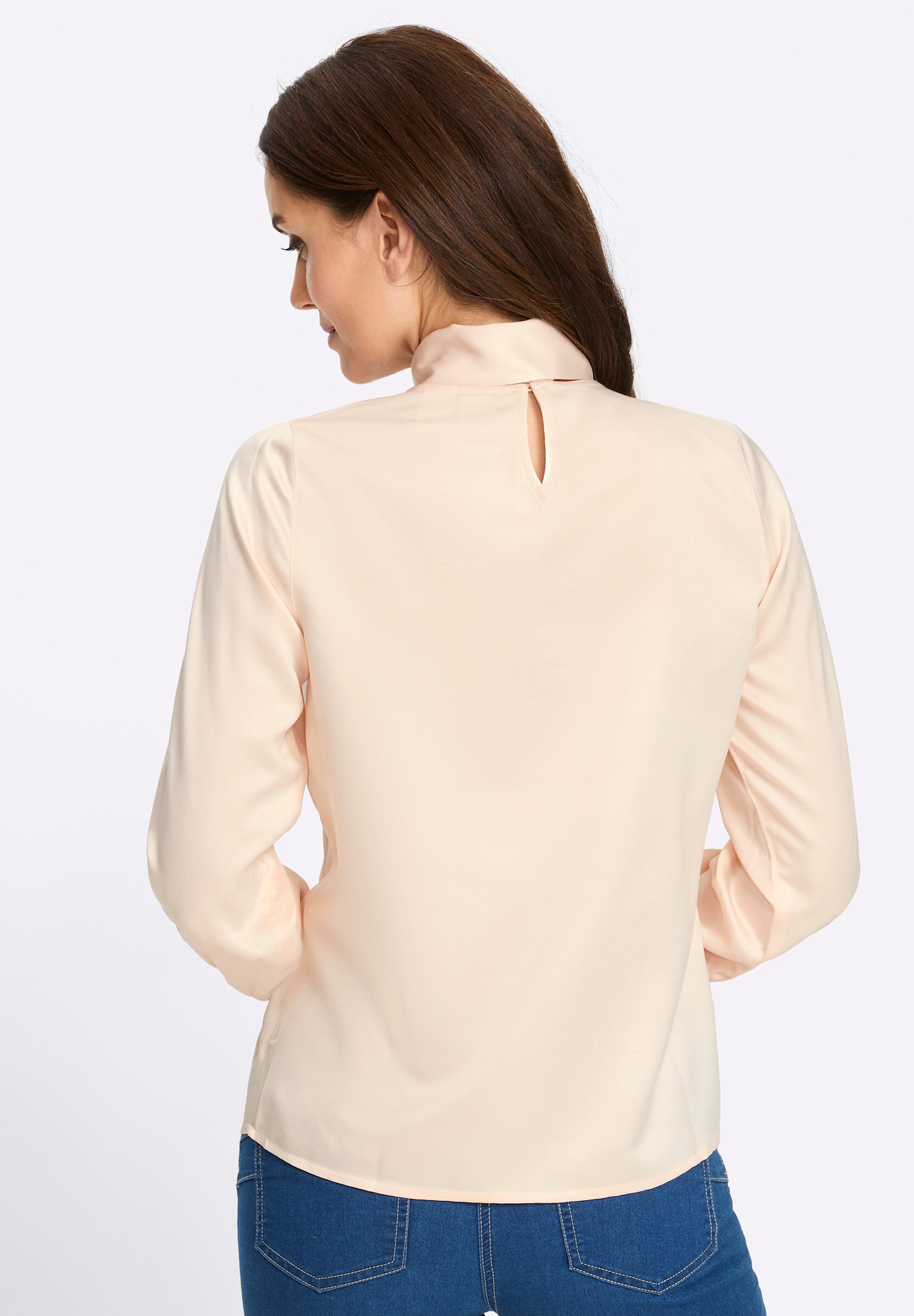 heine Klassische Bluse »Bluse Schluppenbluse mit Knopfverschluss im Nacken«