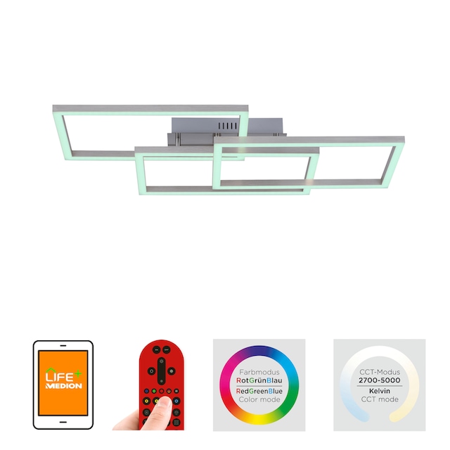 Leuchten Direkt Deckenleuchte »Ls-MAXI«, 3 flammig-flammig, RGB+tunable  white, Infrarot inkl., Fernbedienung, Smarthome fähig online kaufen | mit 3  Jahren XXL Garantie