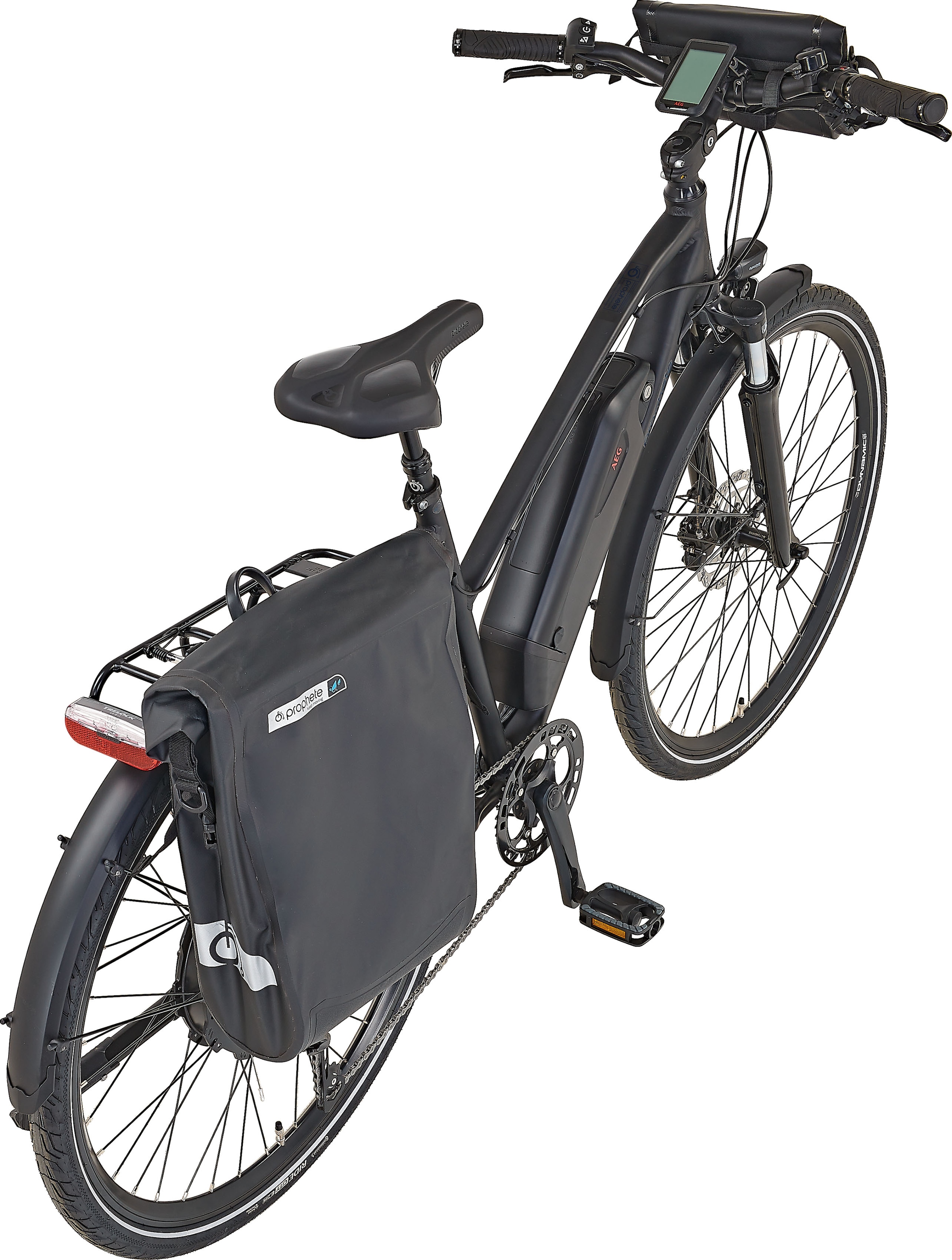 Prophete E-Bike »Prophete Entdecker e2000 Damen«, 10 Gang, Shimano, Deore XT, Heckmotor 250 W, (mit Gepäckträgertasche-mit Lenkertasche), Pedelec, Elektrofahrrad für Damen, Trekkingrad