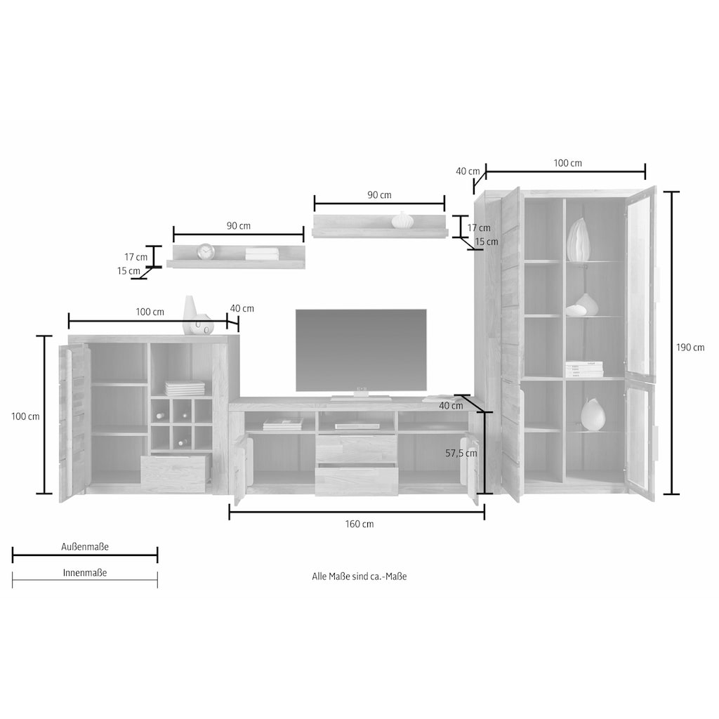 Woltra Wohnwand »Zara«, (Set, 5 St.)