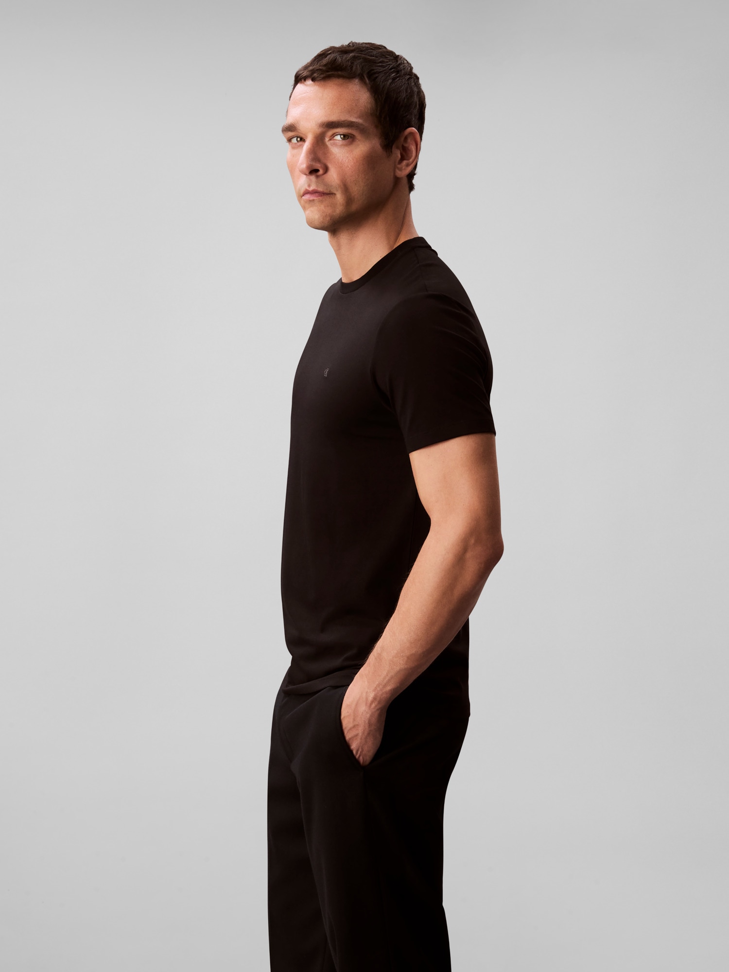 Calvin Klein T-Shirt »2 Pack SS STRETCH COTTON SLIM TEE« Packung, 2 Stk. Rundhalsausschnitt, slim fit