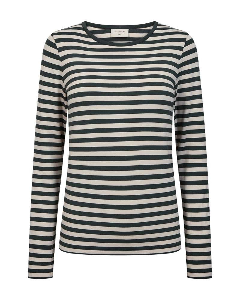 FREEQUENT Langarmshirt »FQLIANA-TEE« im Streifen-Look / Viskose-Stretch