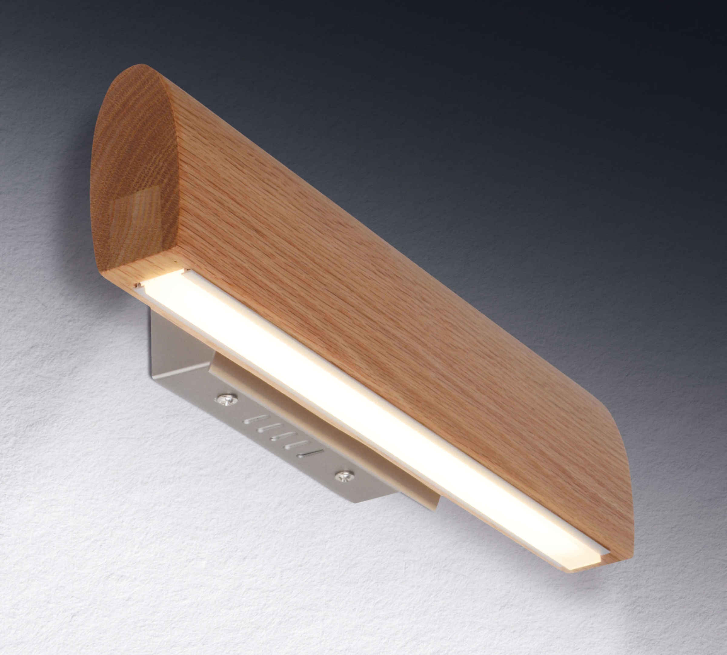 näve LED Wandleuchte »Rondo« LED-Modul 1 Stk. Warmweiß Schirm Eichenholz, L: 35cm, warmweißes Licht, abgerundete Form