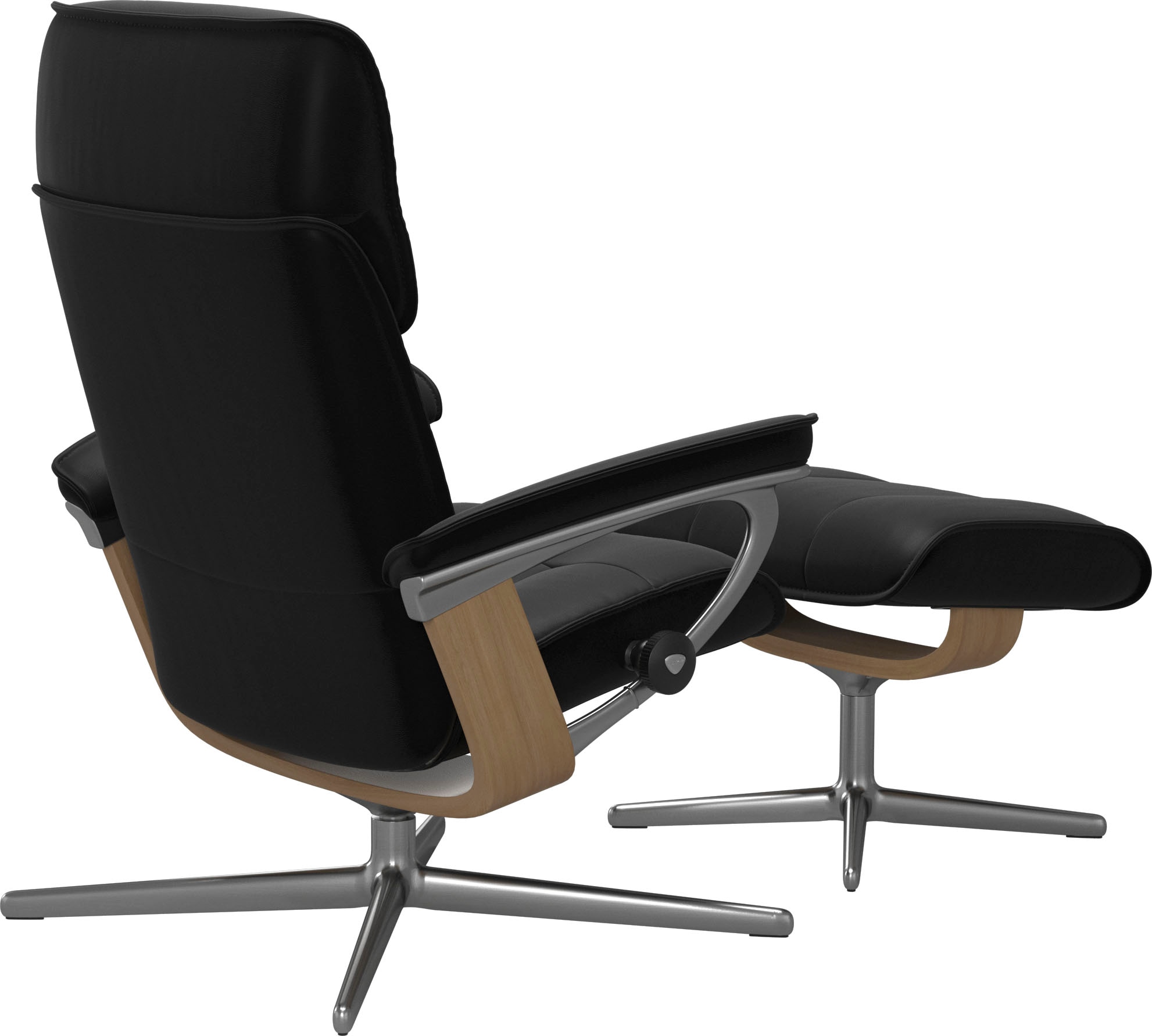 Stressless® Relaxsessel »Admiral«, (Set, Relaxsessel inkl. Hocker), mit Cross Base, Größe M & L, Holzakzent Eiche