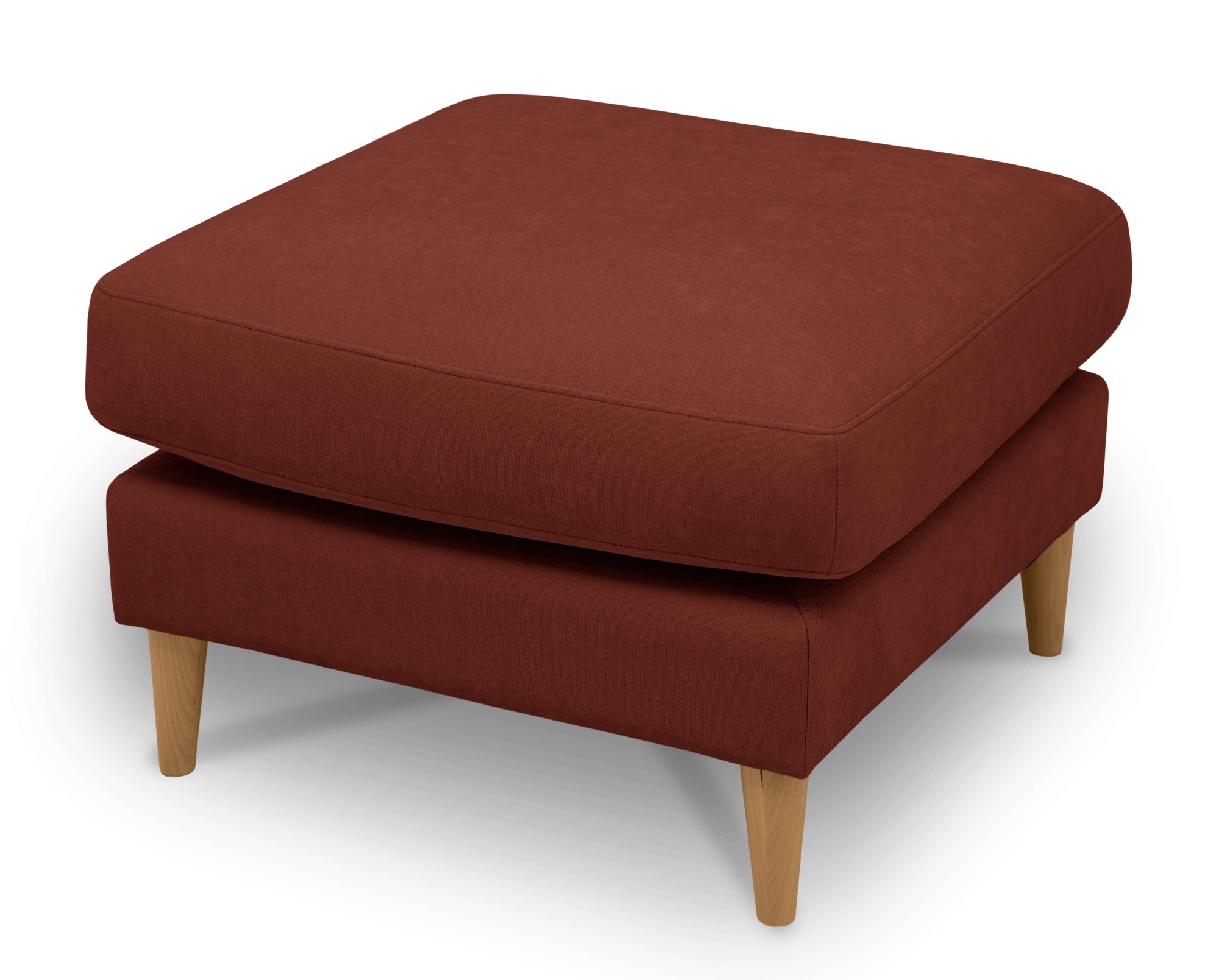 OTTO home Pouf »Finnian« Polsterhocker 70x70 cm, Chenille, Massivholzfüße