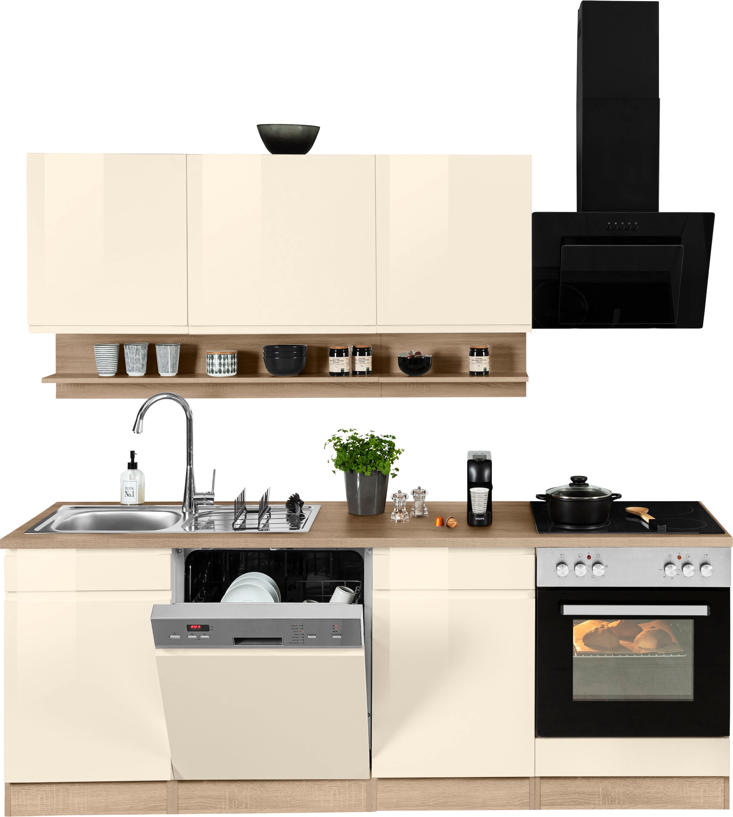 KOCHSTATION Küchenzeile »KS-Virginia« Breite 220 cm, wahlweise mit oder ohne E-Geräte