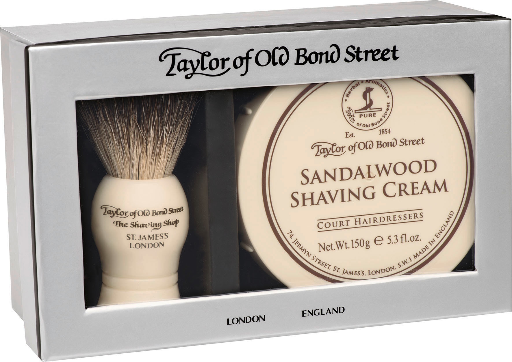 Taylor of Old Bond Street Rasierpinsel-Set »Sandalwood«, (2 tlg.), Shaving  Cream und Dachshaar- Rasierpinsel kaufen | UNIVERSAL | Rasierpinsel