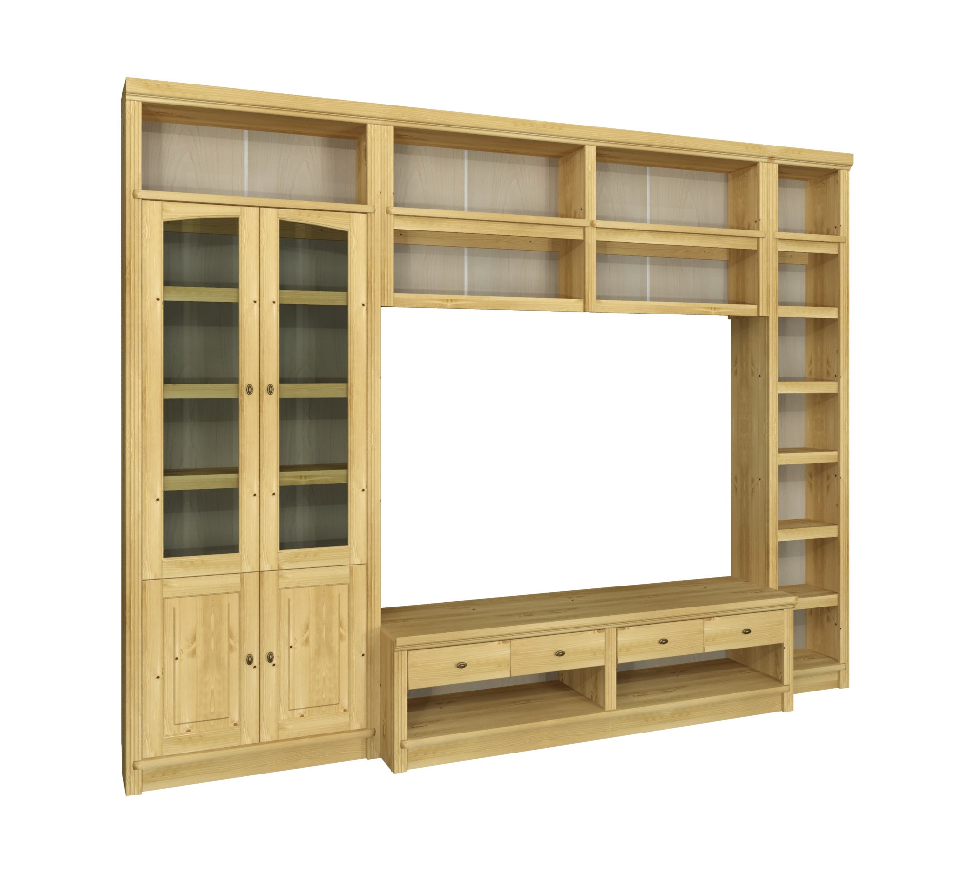 OTTO home Wohnwand »Soeren, 1 TV-Lowboard, 1 Wandregal, 1 Bücherregal, 1 Vitrine« Set, 4 Stk. tlg.